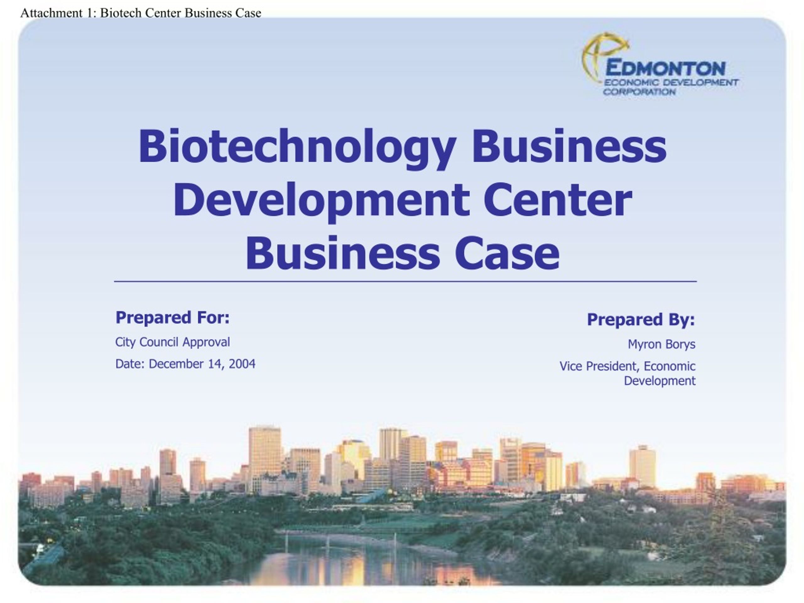 PPT Biotechnology Business Development Center Business Case