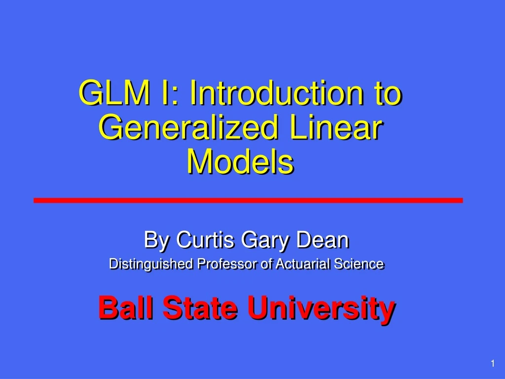 PPT - GLM I: Introduction To Generalized Linear Models PowerPoint ...