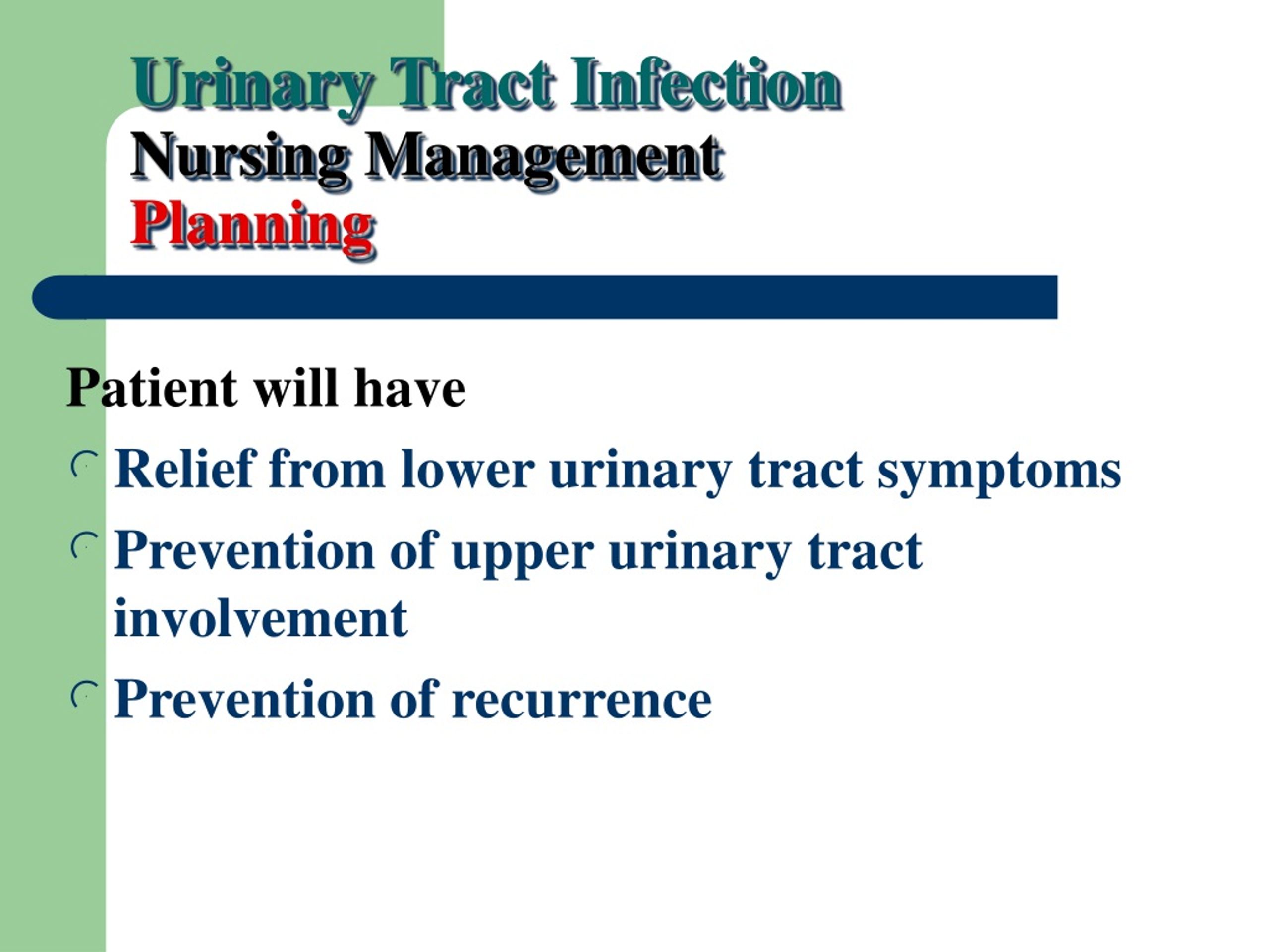 nursing research studies related to urinary tract infection