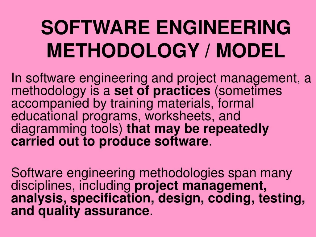 define methodology in software engineering