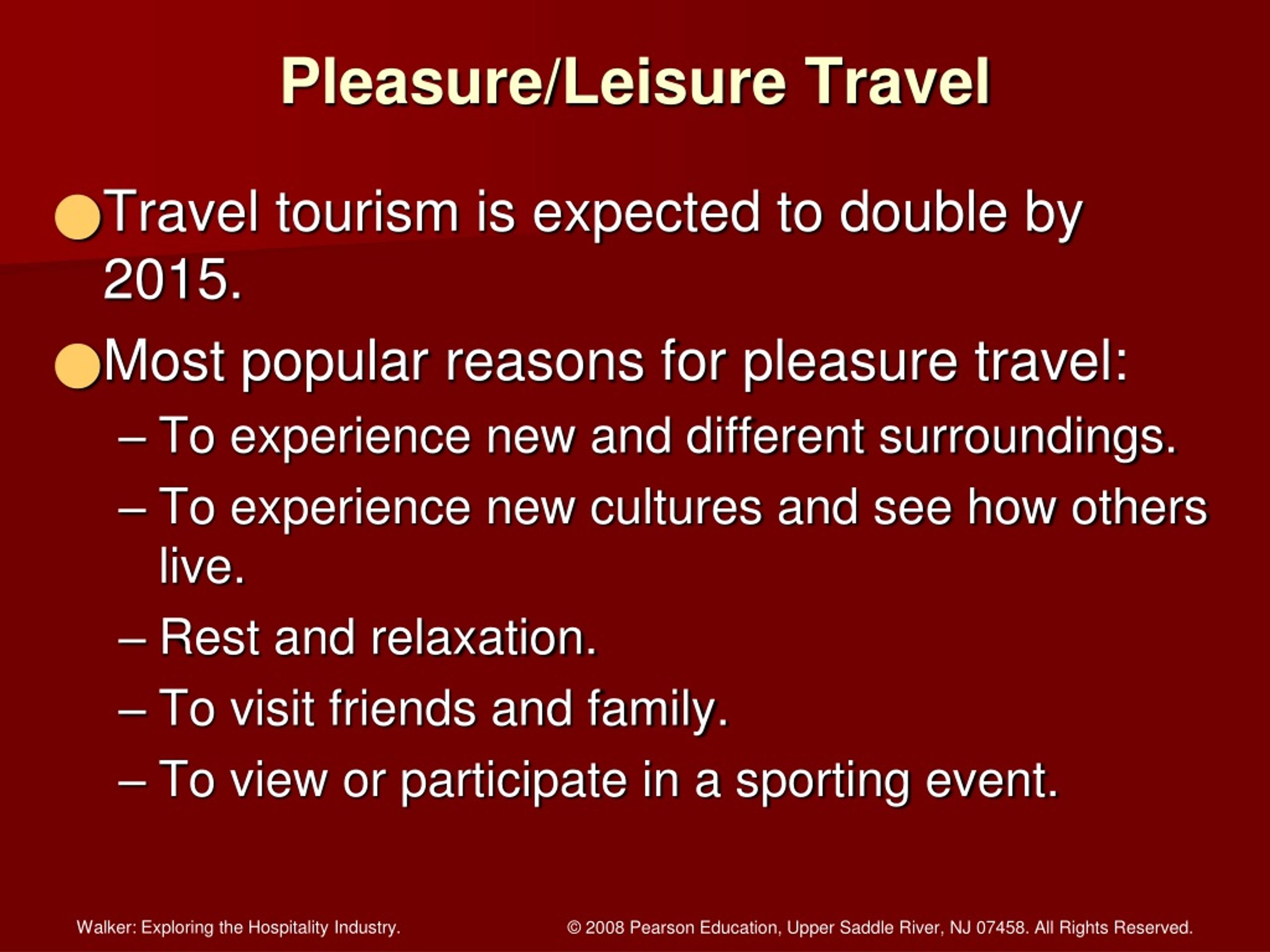 pleasure tourism means