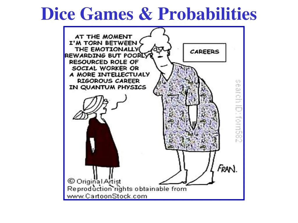 dice games probabilities n.