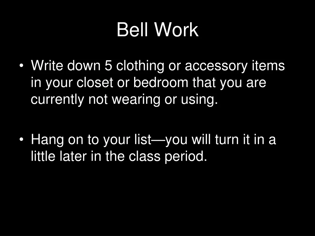 PPT Bell Work PowerPoint Presentation, free download ID9148588