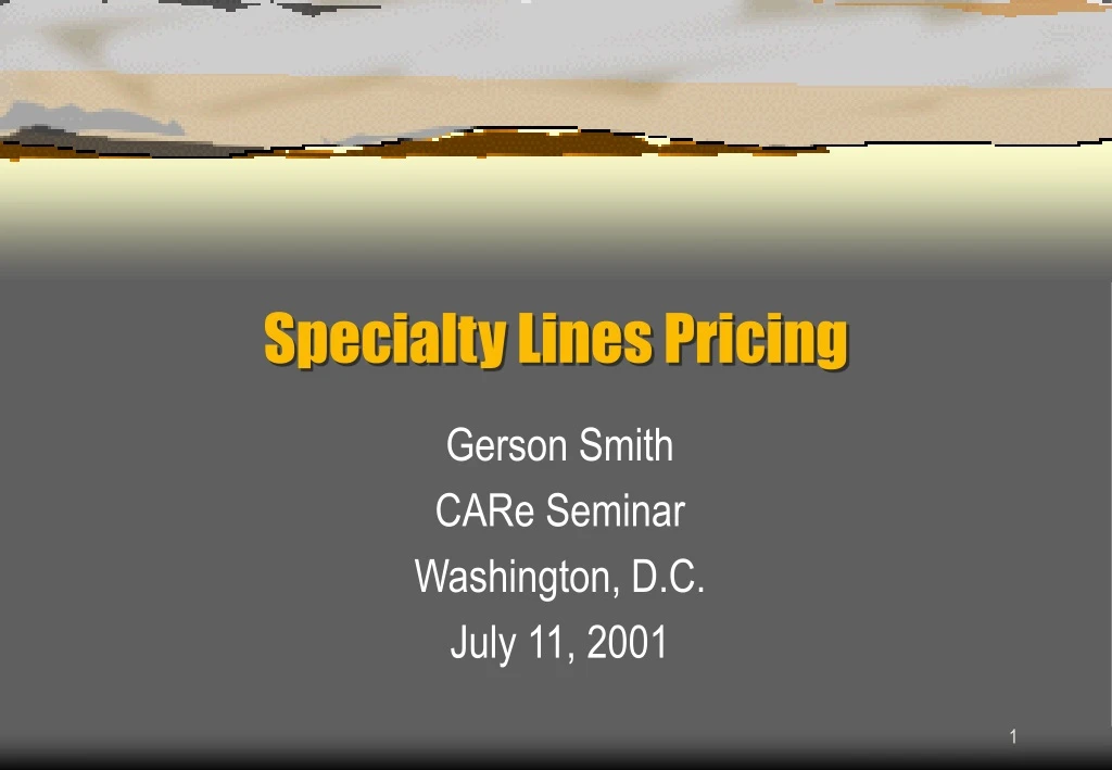 PPT Specialty Lines Pricing PowerPoint Presentation, free download