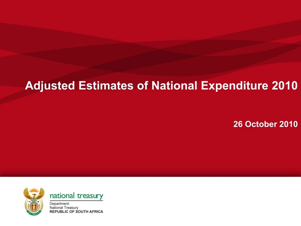 adjusted estimates of national expenditure 2010 26 october 2010 n.