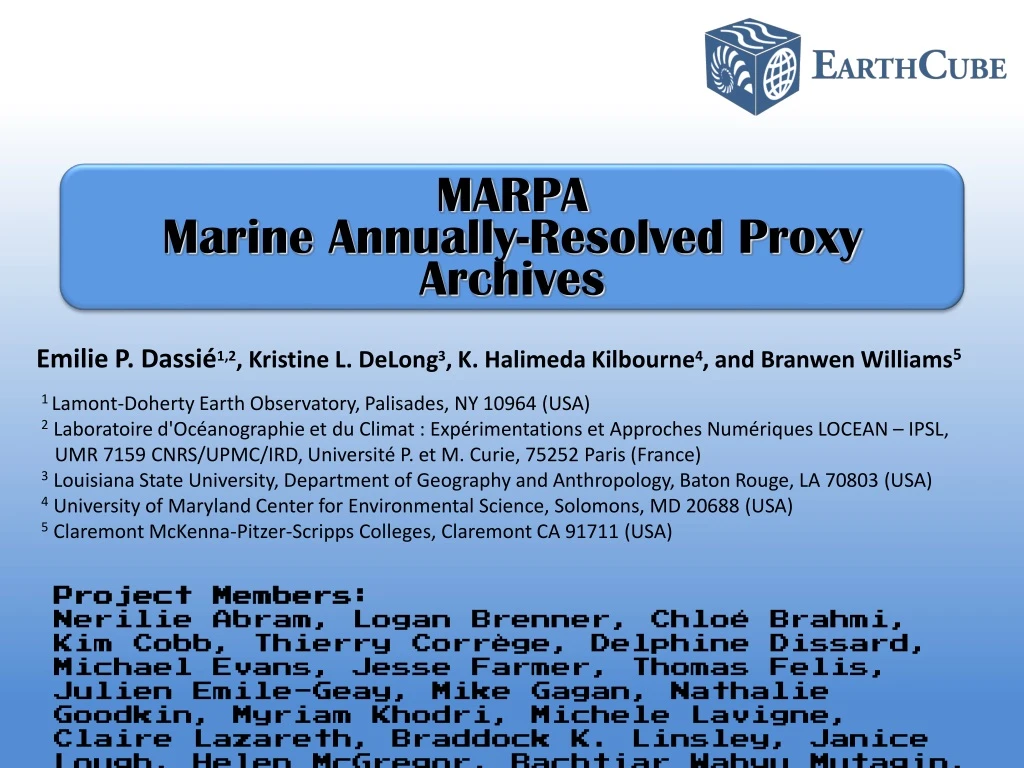 marpa marine annually resolved proxy archives n.
