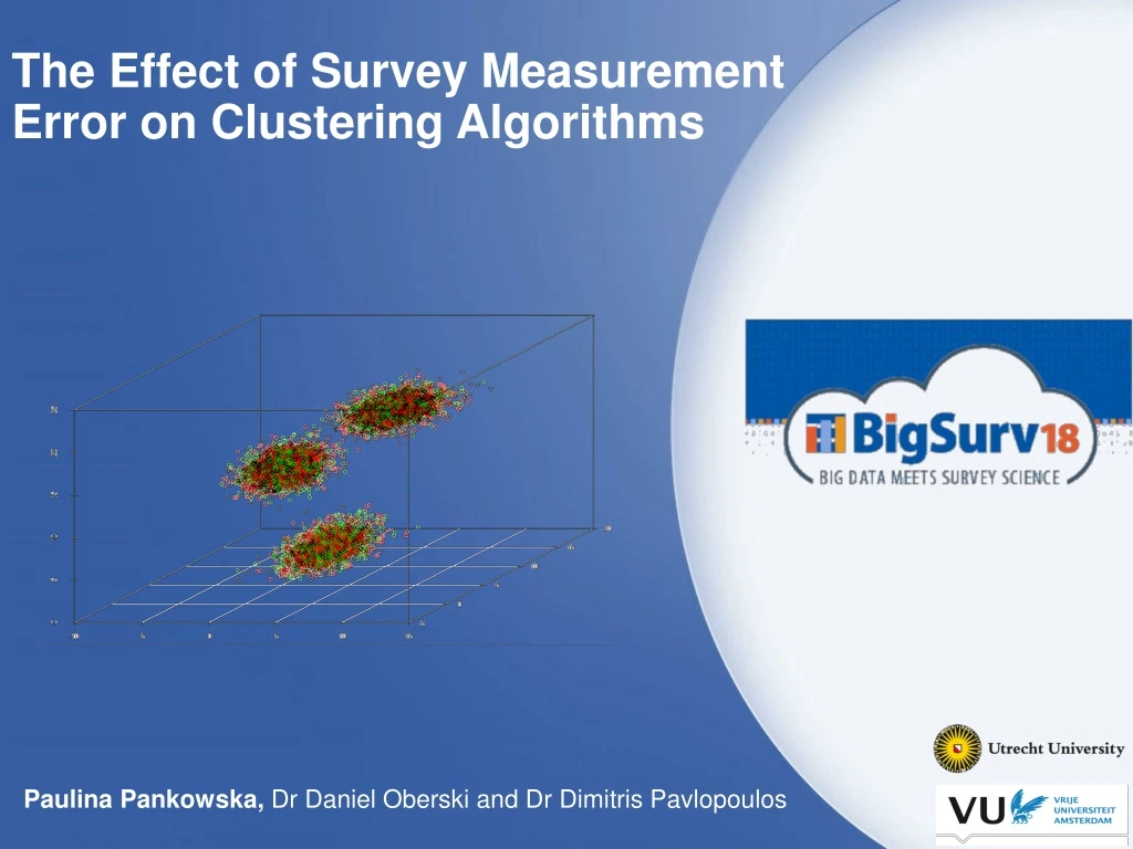 the effect of survey measurement error on clustering algorithms n.