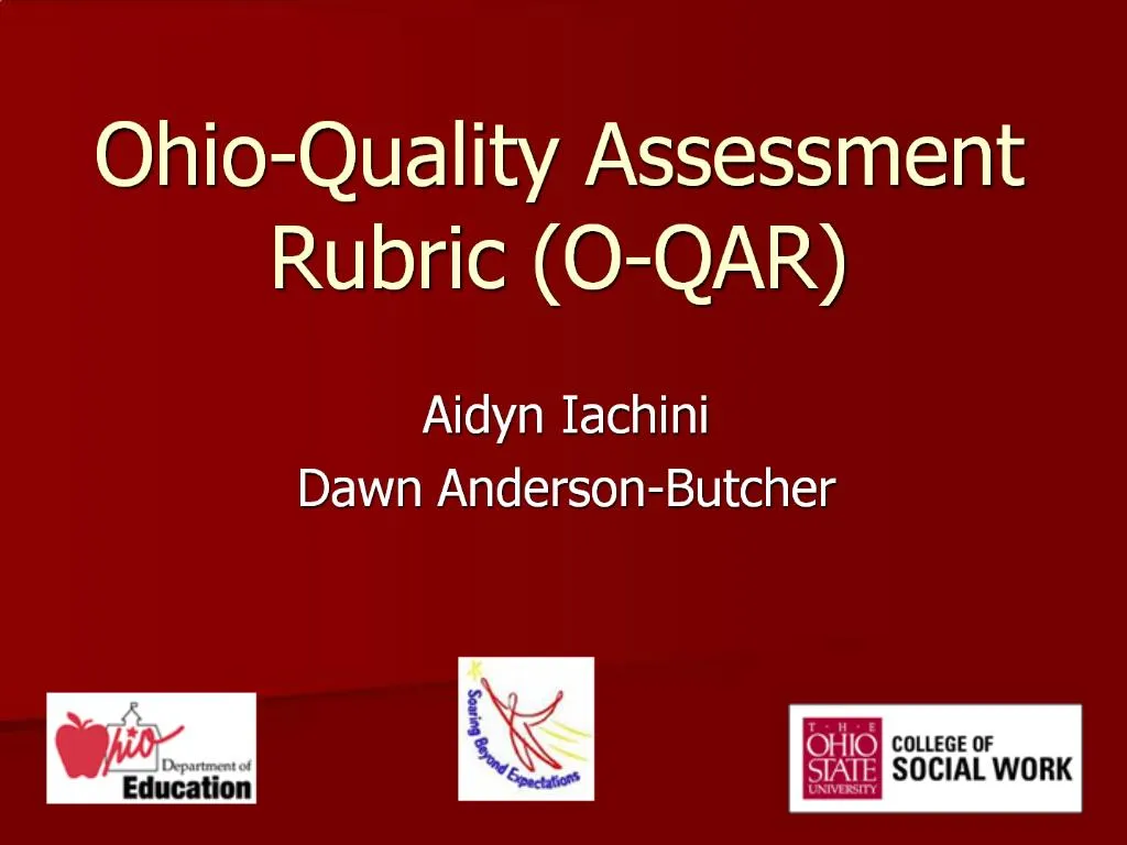 PPT OhioQuality Assessment Rubric OQAR PowerPoint Presentation