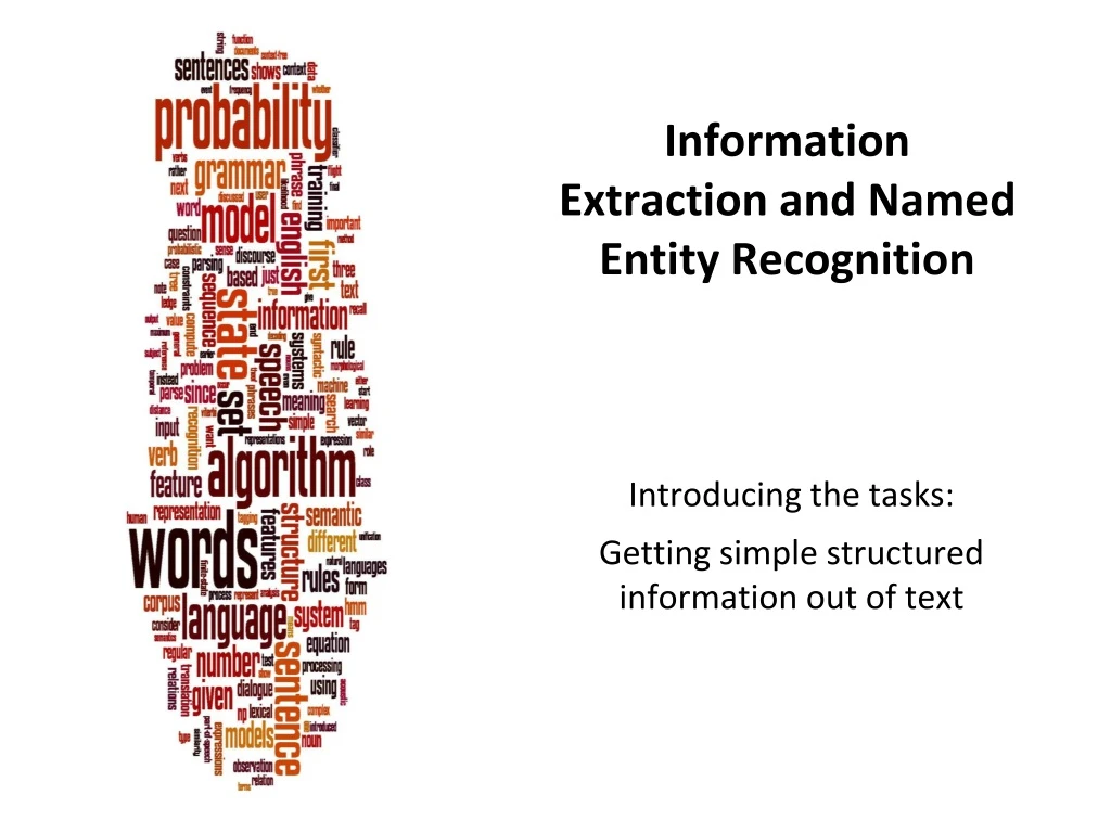 information extraction and named entity recognition n.