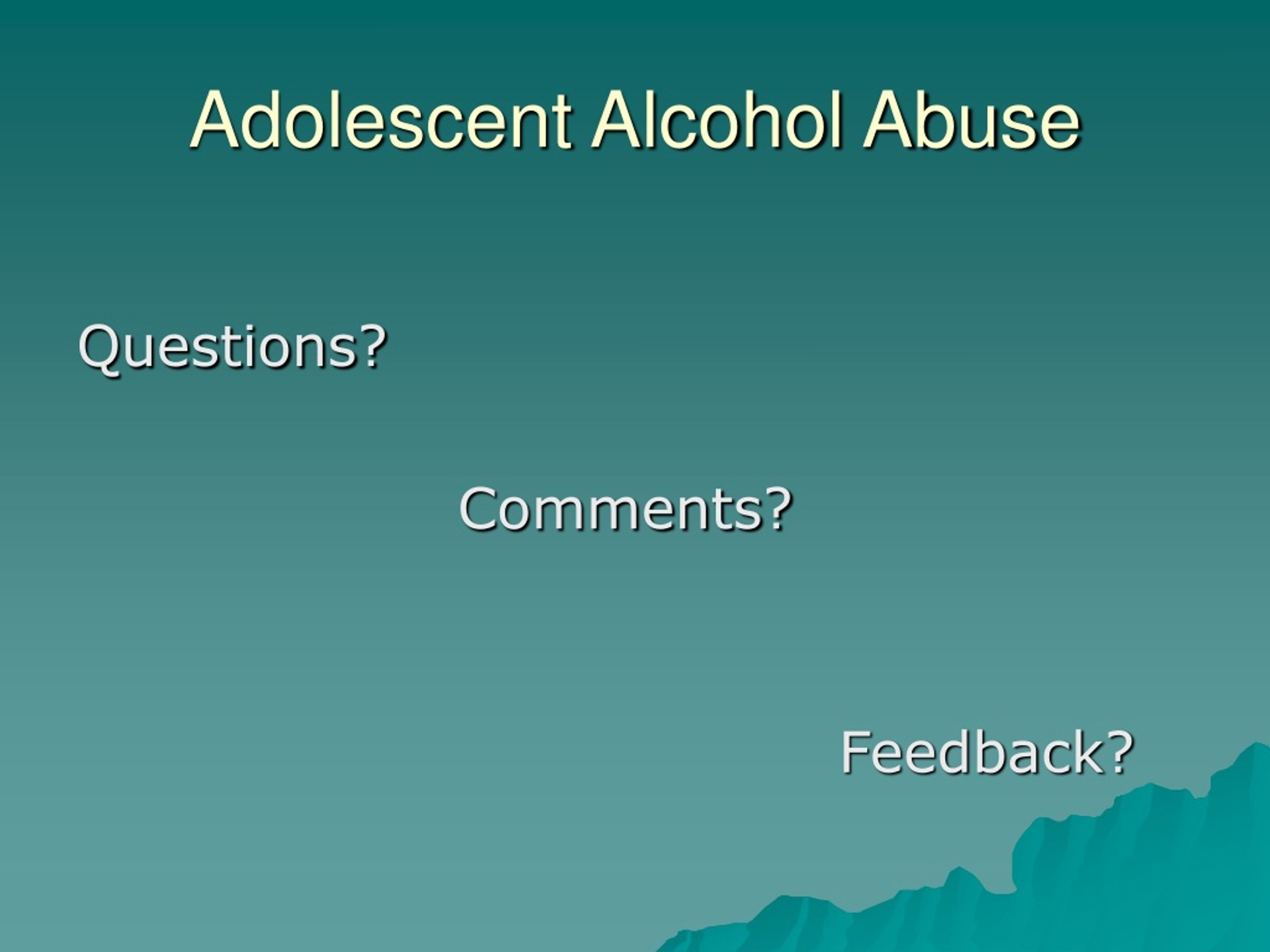 PPT - Adolescent Alcohol Abuse PowerPoint Presentation, Free Download ...