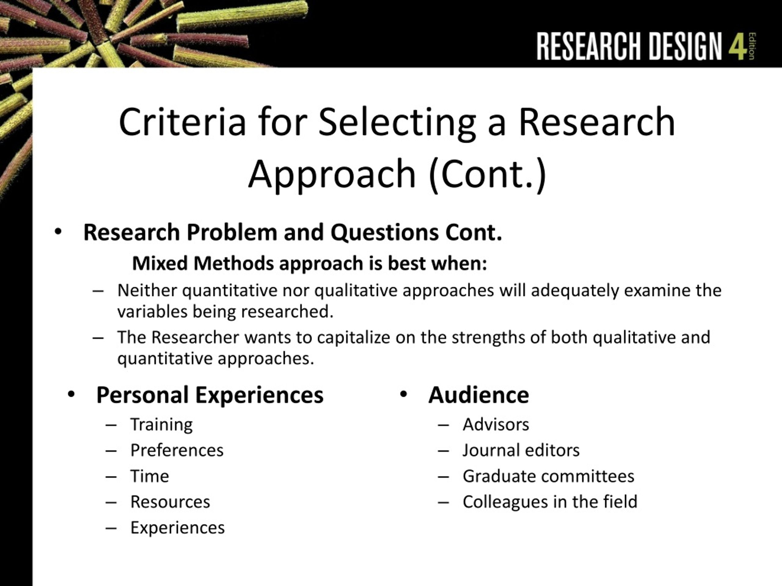 chapter one the selection of a research design