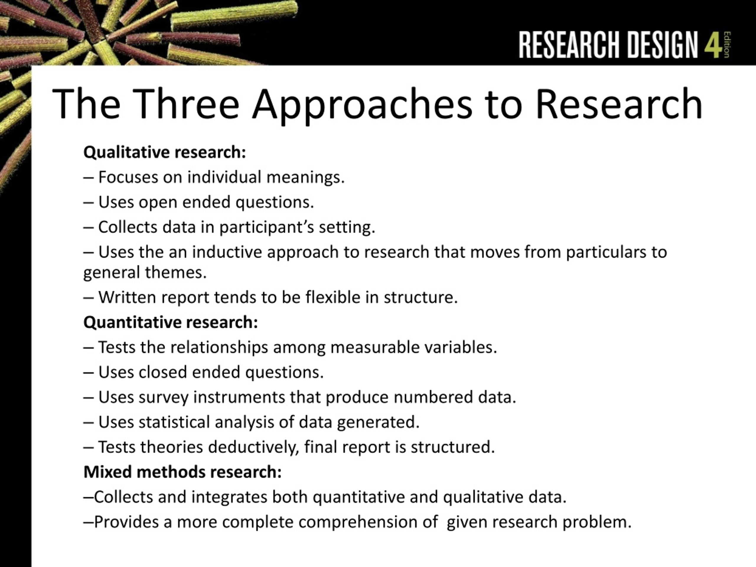 chapter one the selection of a research design