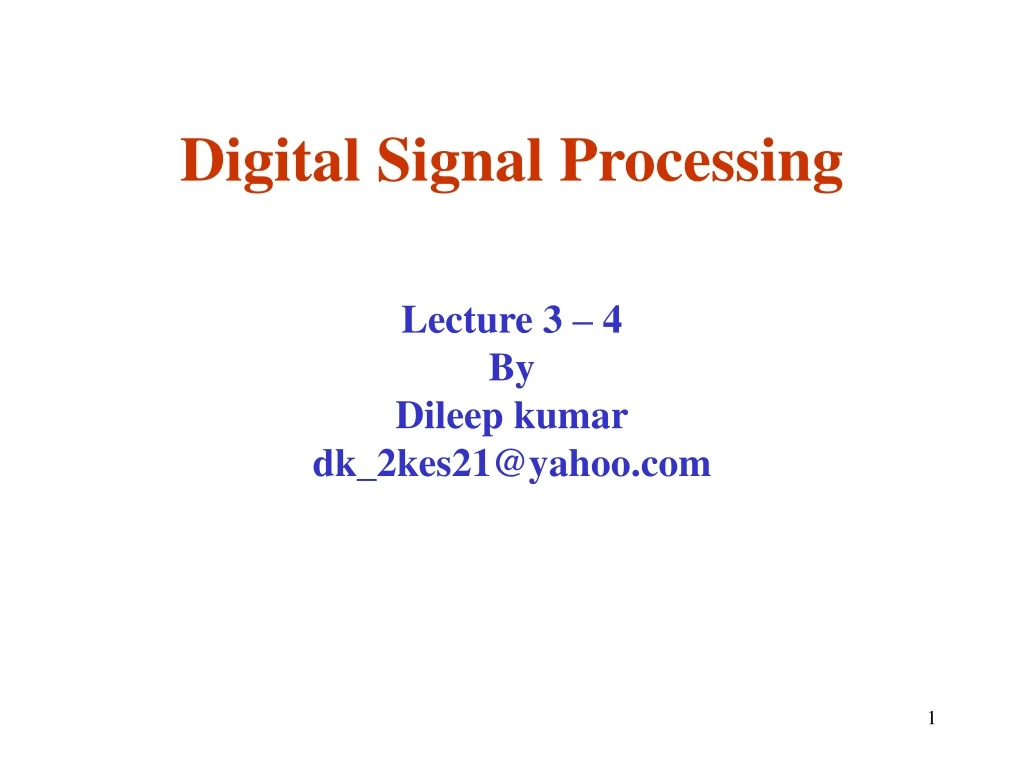 PPT - Digital Signal Processing PowerPoint Presentation, Free Download ...