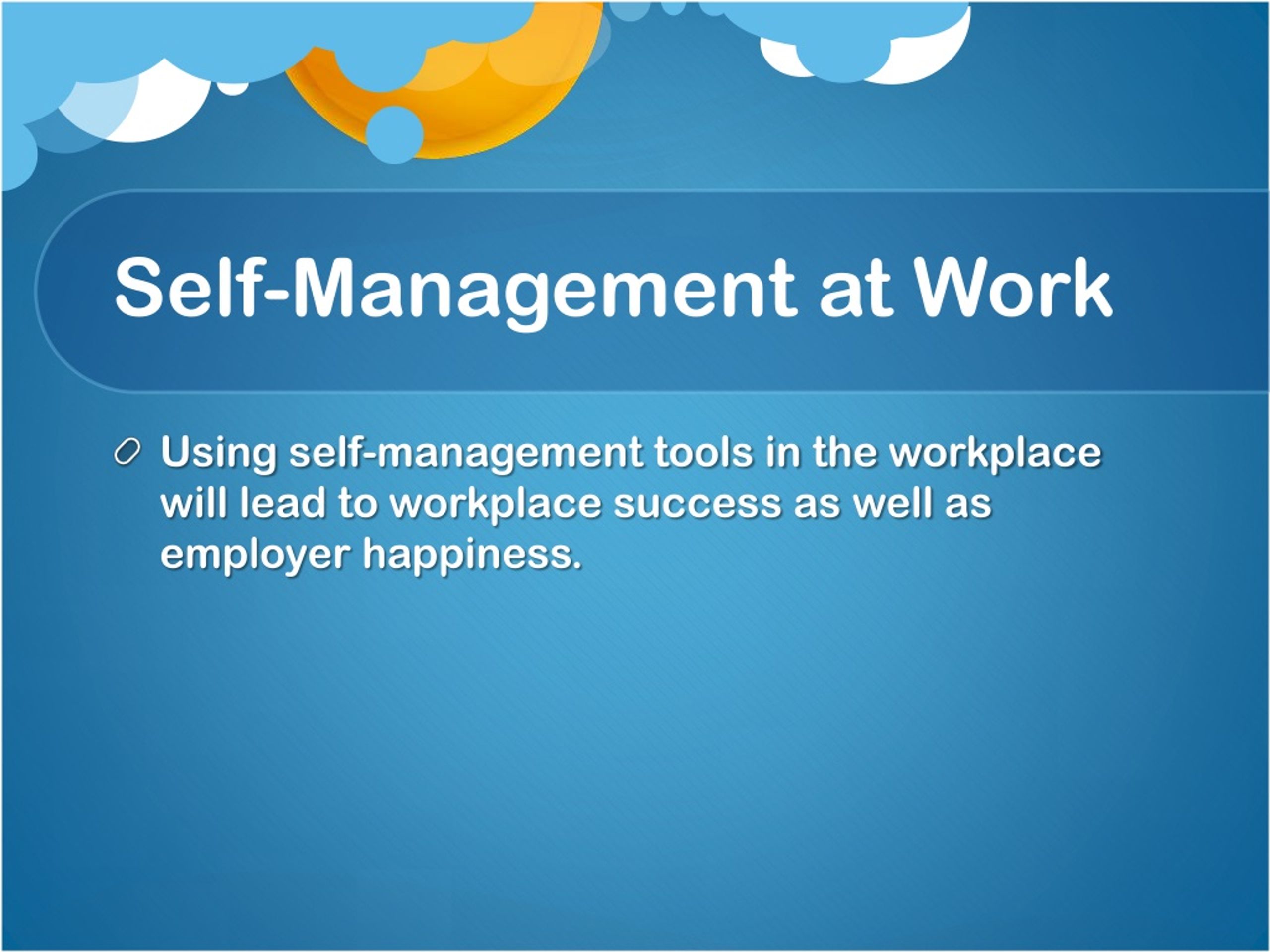 self management ppt presentation