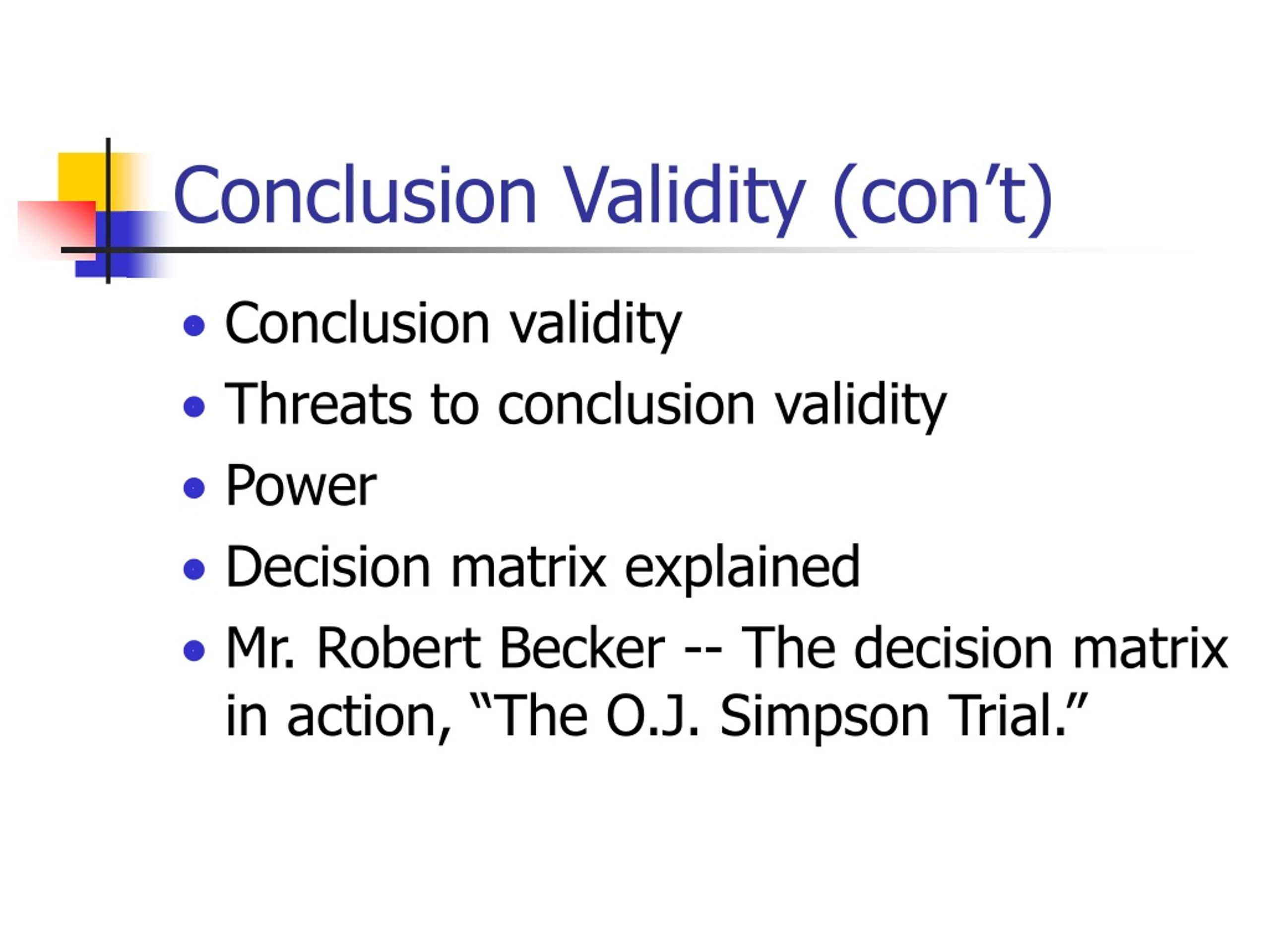 conclusion validity hypothesis