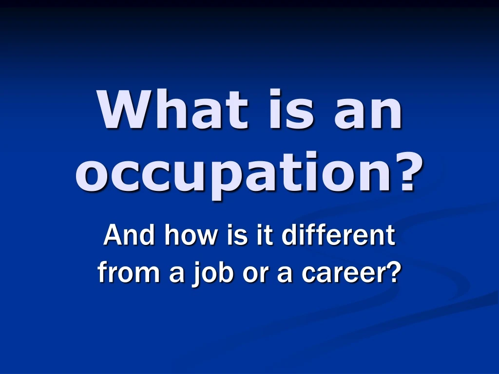 presentation about occupation