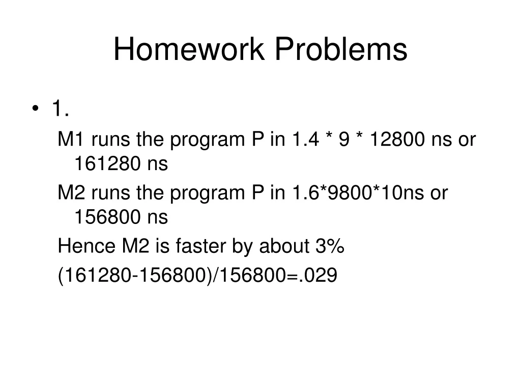 homework problems and solutions