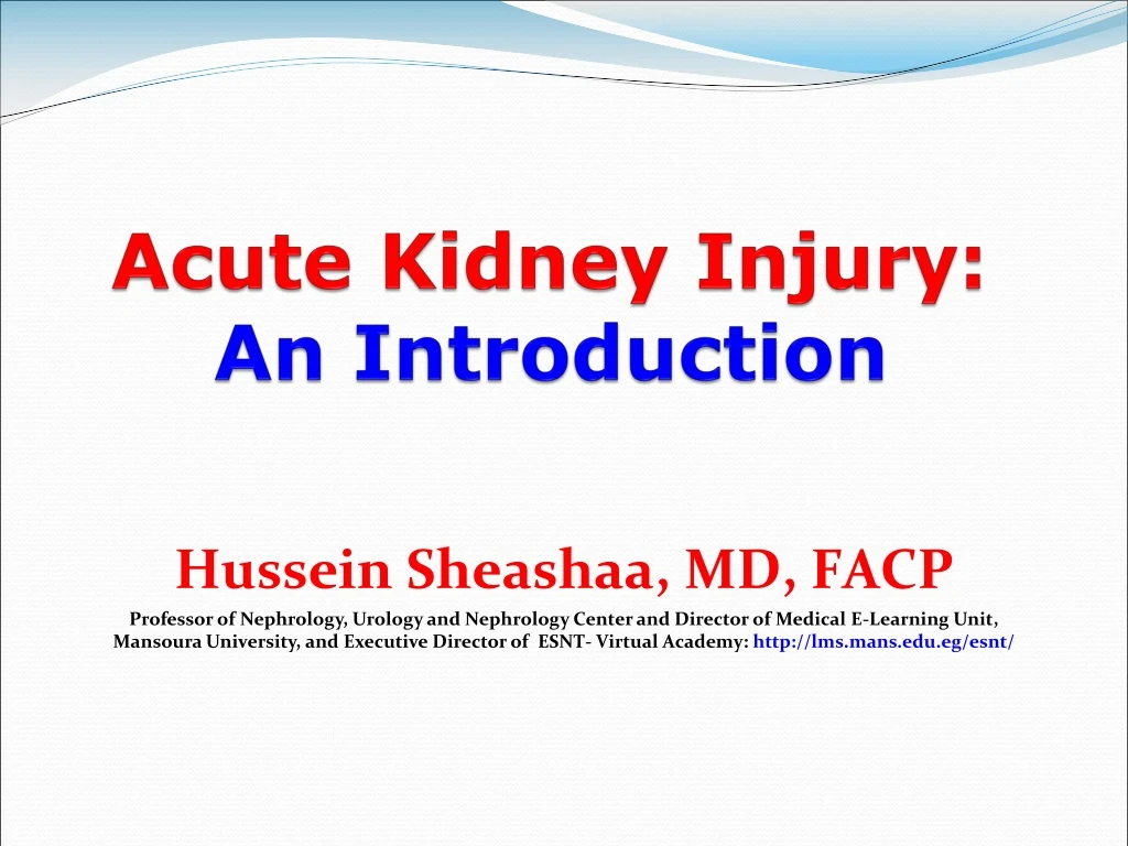 powerpoint presentation on acute kidney injury