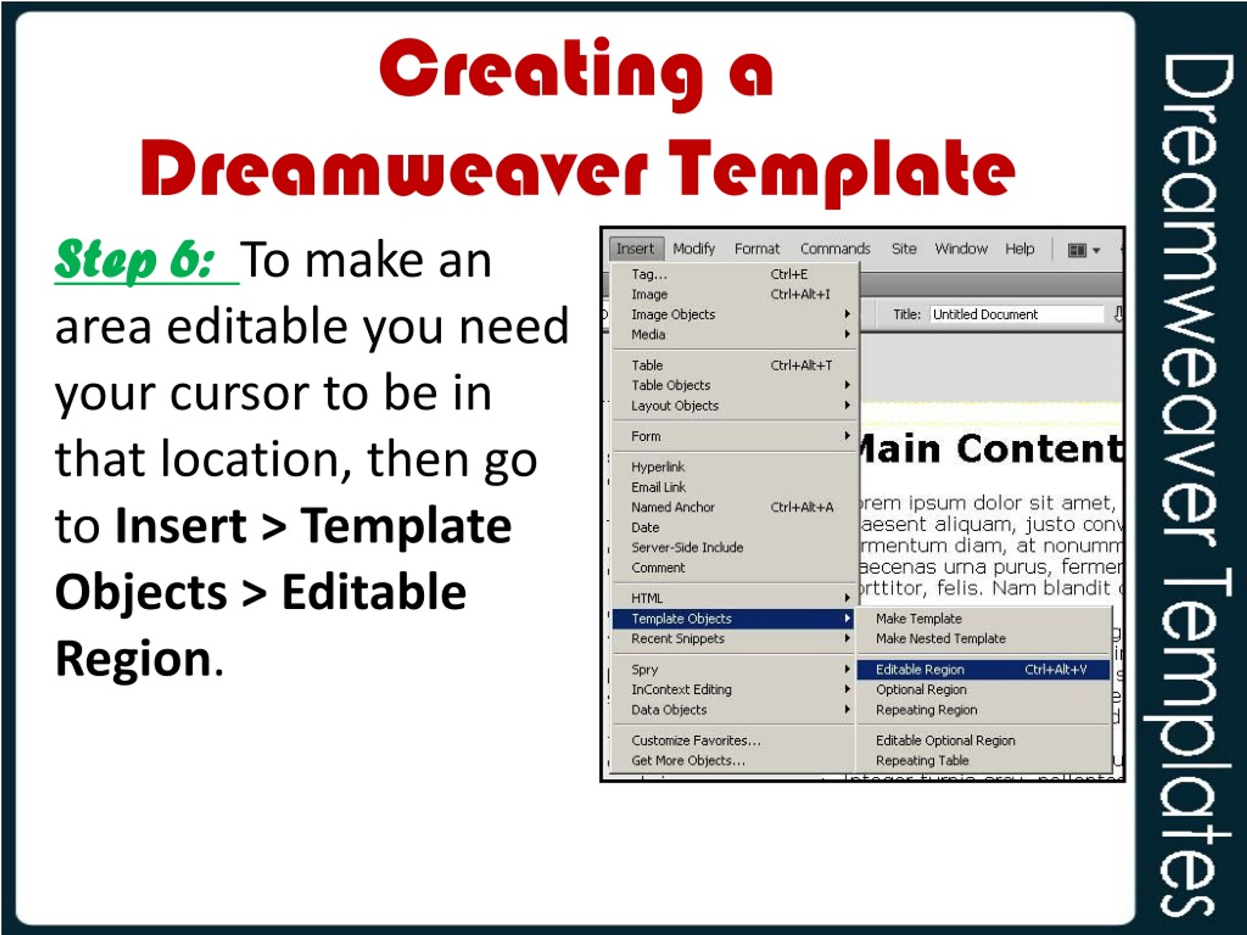 how to use dreamweaver templates
