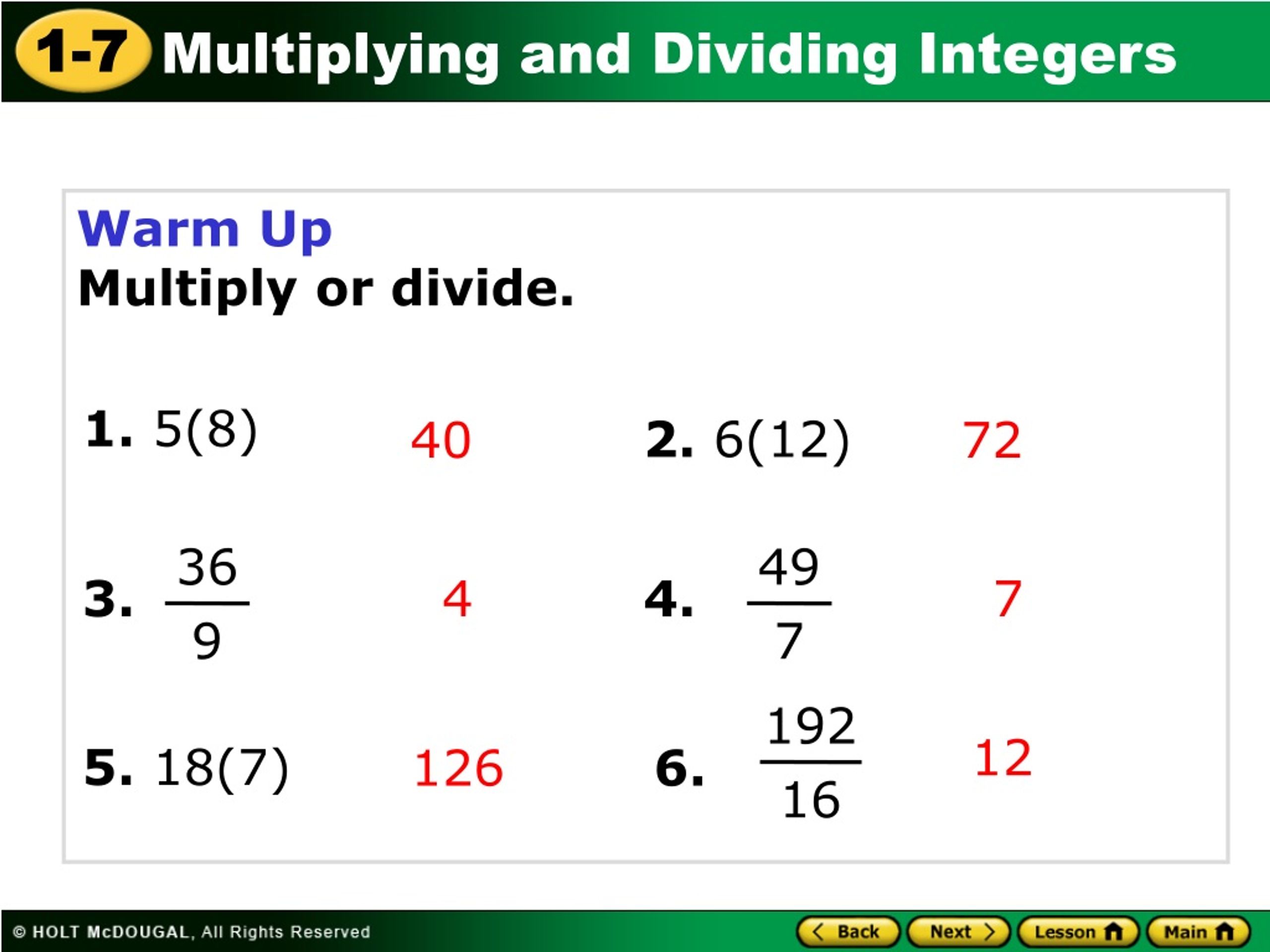 PPT Warm Up Multiply or divide. PowerPoint Presentation