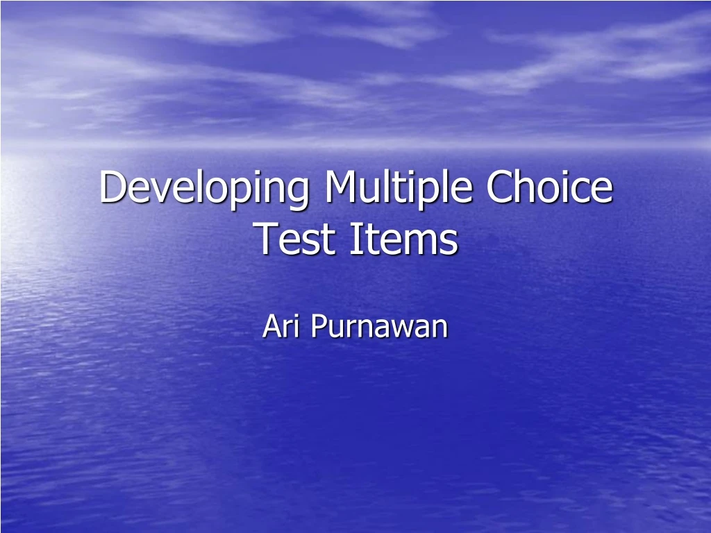 developing multiple choice test items n.