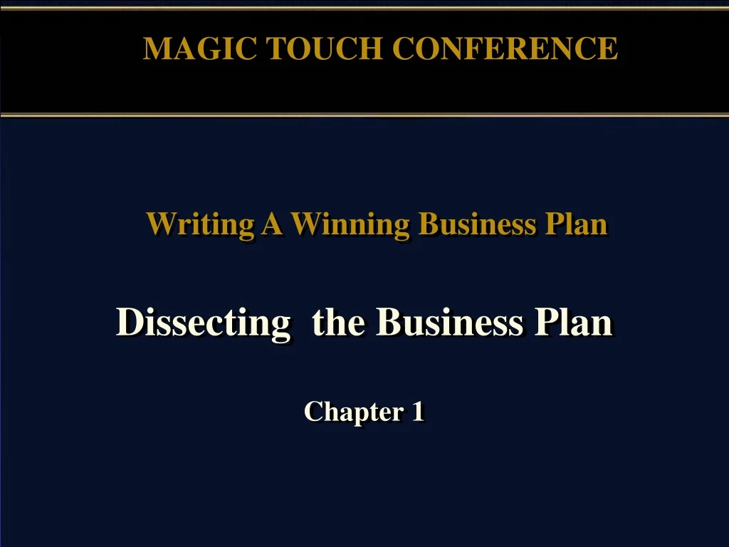 dissecting a business plan exercises