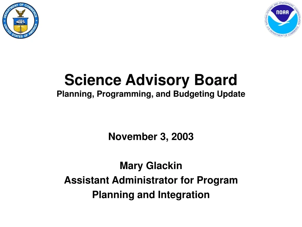 science advisory board planning programming and budgeting update n.