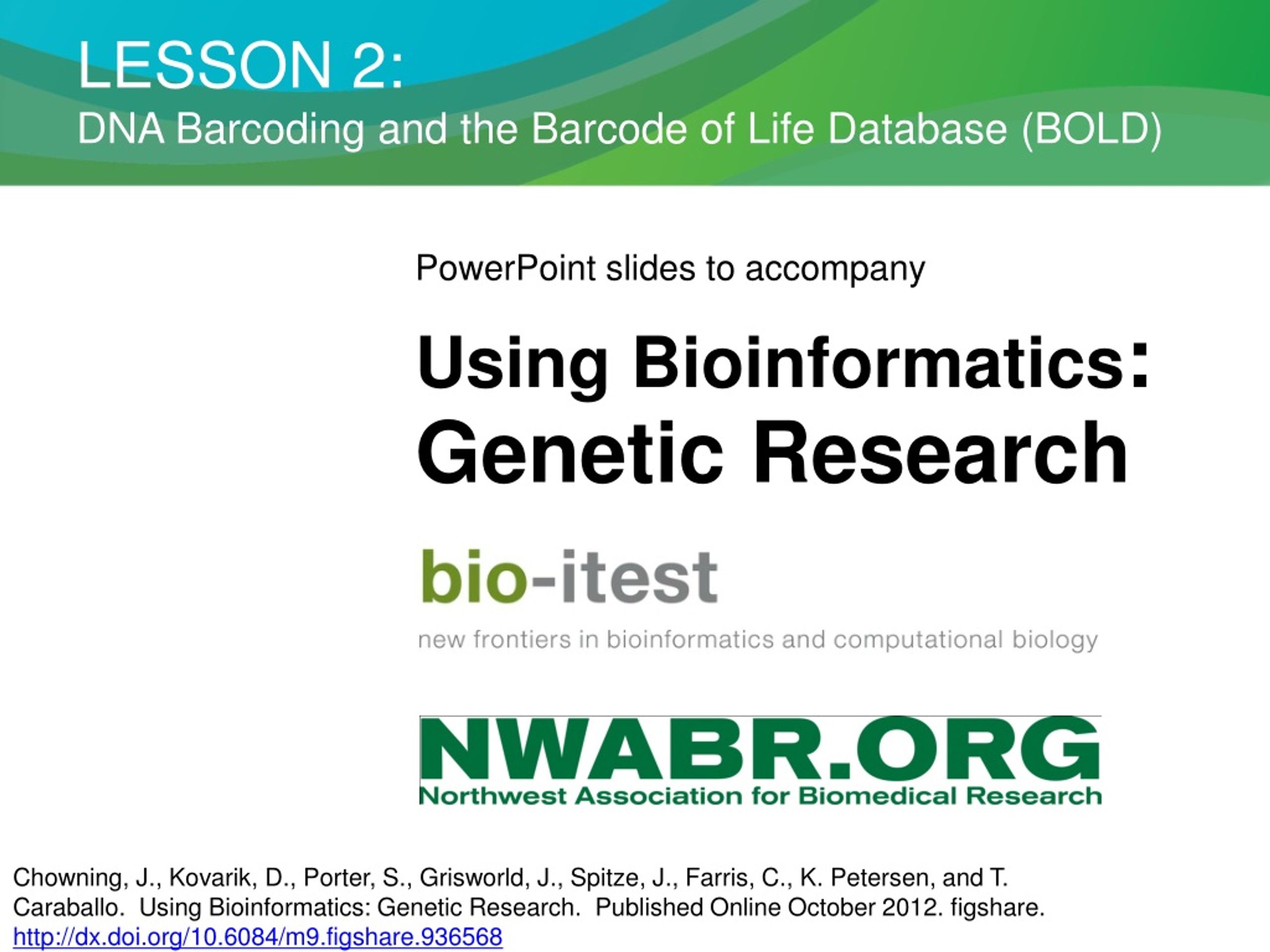 PPT - LESSON 2: DNA Barcoding And The Barcode Of Life Database (BOLD ...