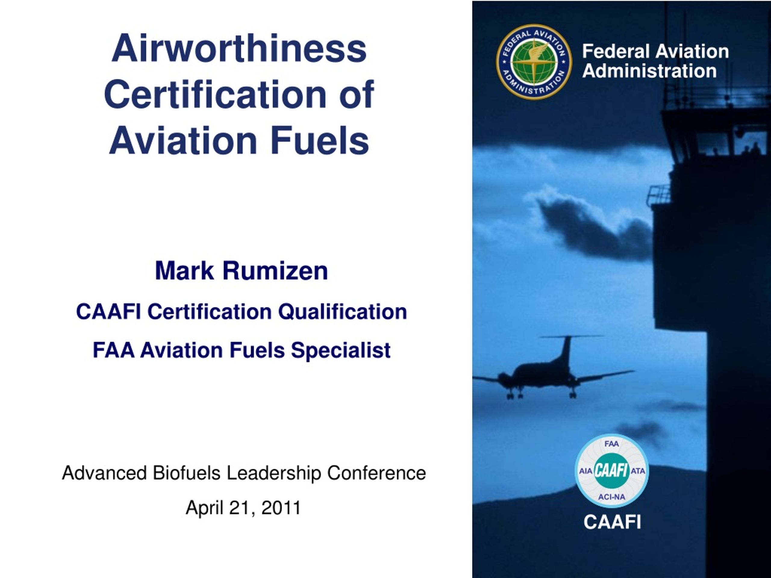 PPT - Airworthiness Certification Of Aviation Fuels PowerPoint ...