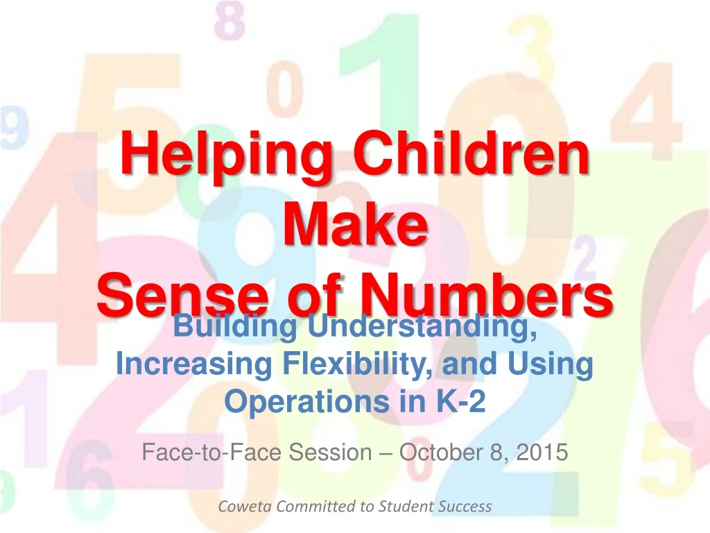 helping children make sense of numbers n.