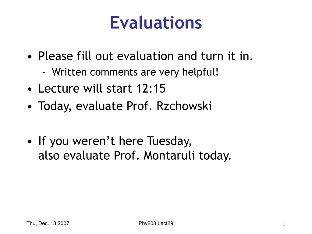 evaluations n.