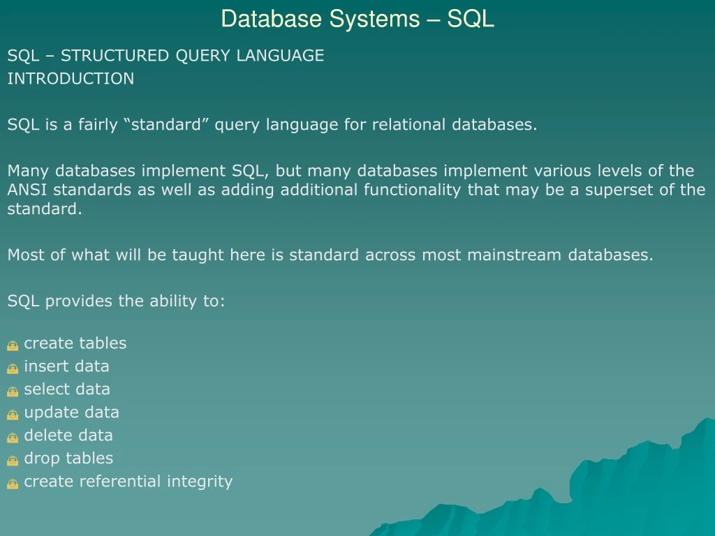 PPT - Database Systems – SQL PowerPoint Presentation, free download ...