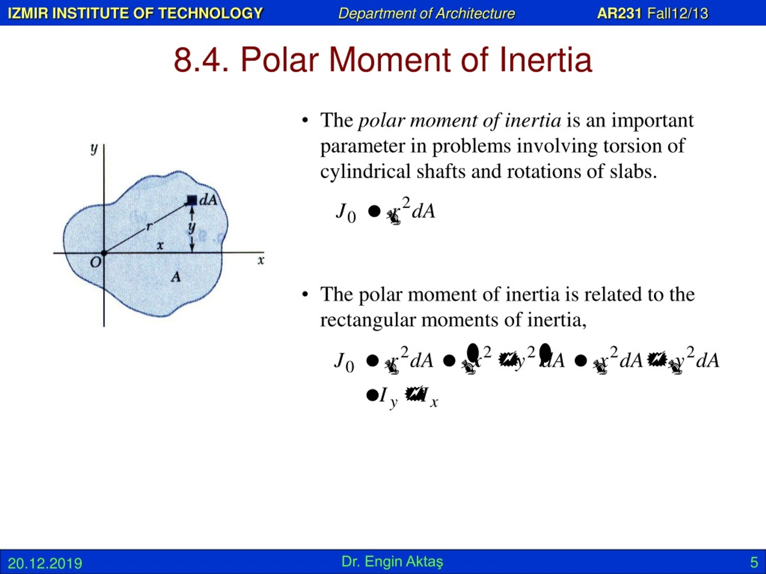 PPT - 8.0 SECOND MOMENT OR MOMENT OF INERTIA OF AN AREA PowerPoint ...