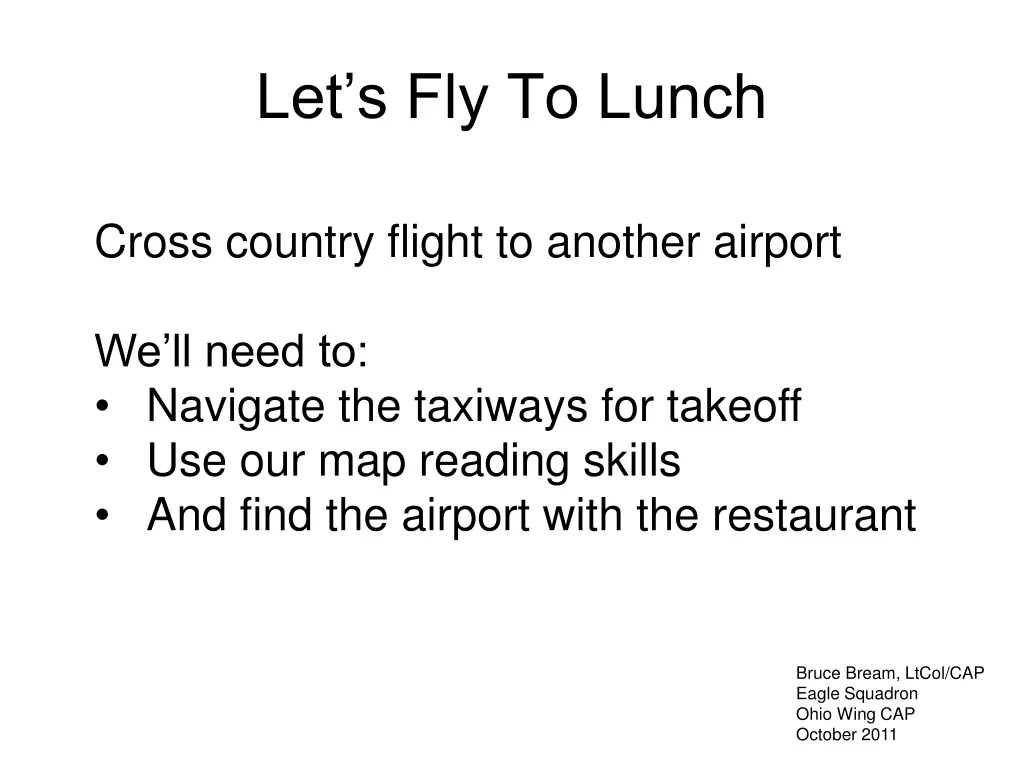 Ppt Lets Fly To Lunch Powerpoint Presentation Free Download Id9162732 4145