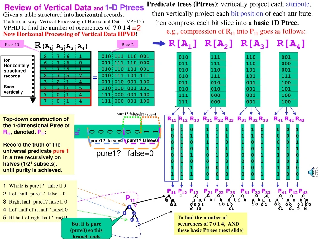 predicate trees ptrees vertically project each n.