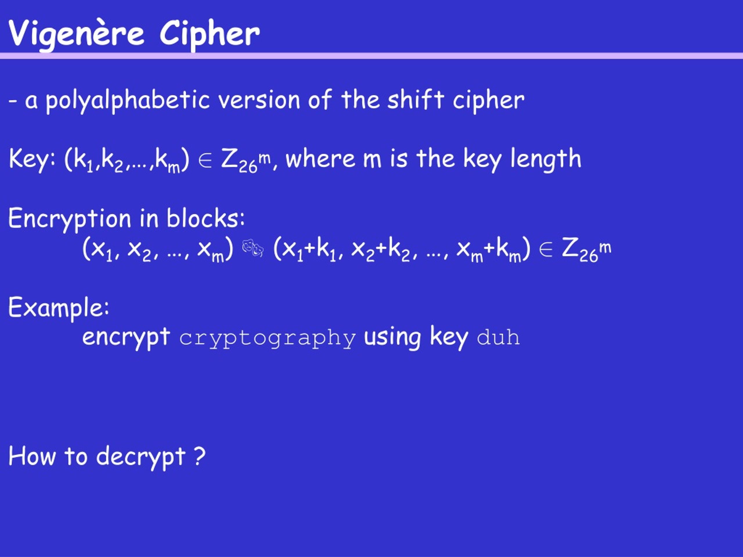 PPT - Vigenère Cipher PowerPoint Presentation, Free Download - ID:9163589