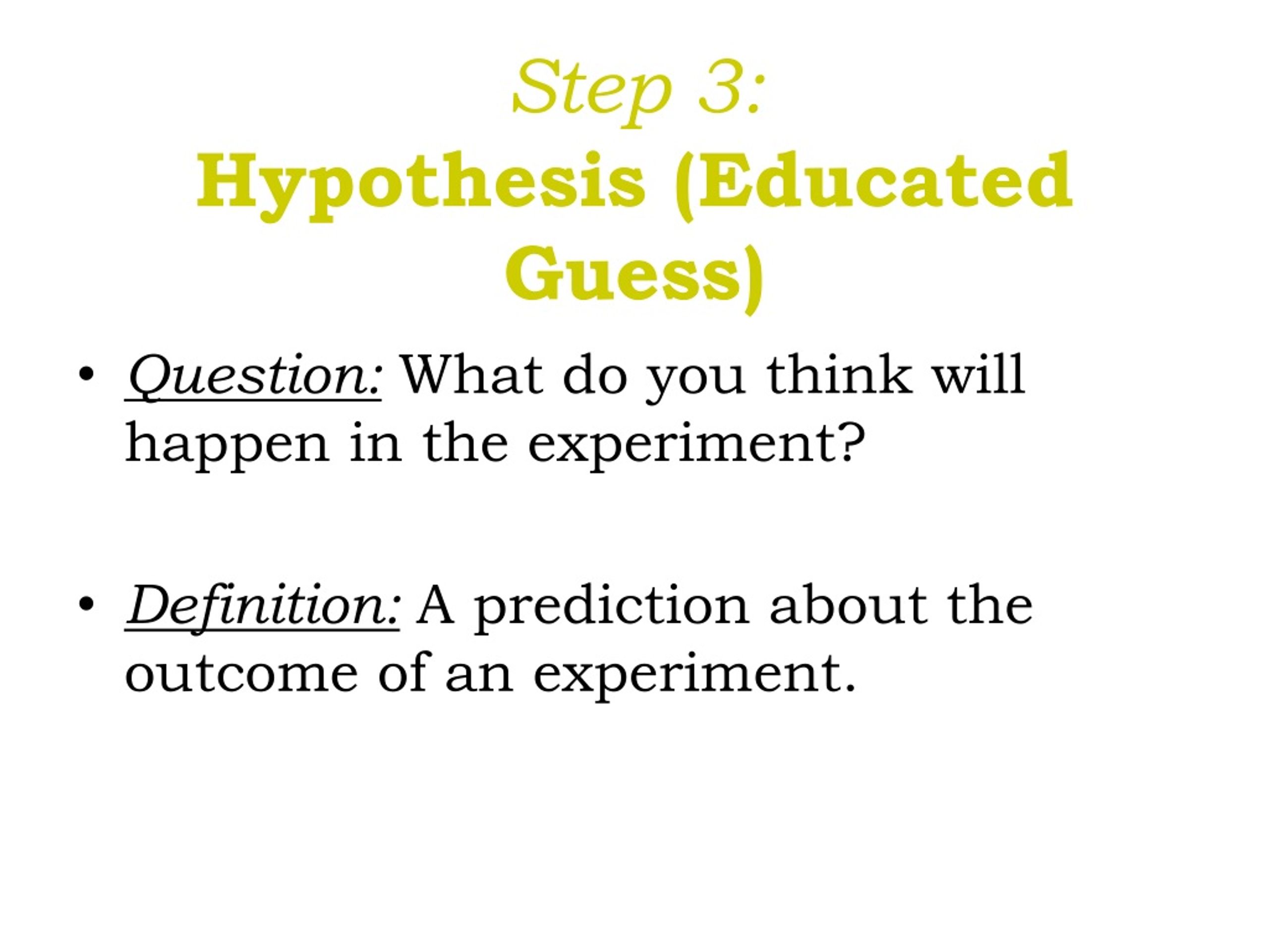 hypothesis definition educated guess