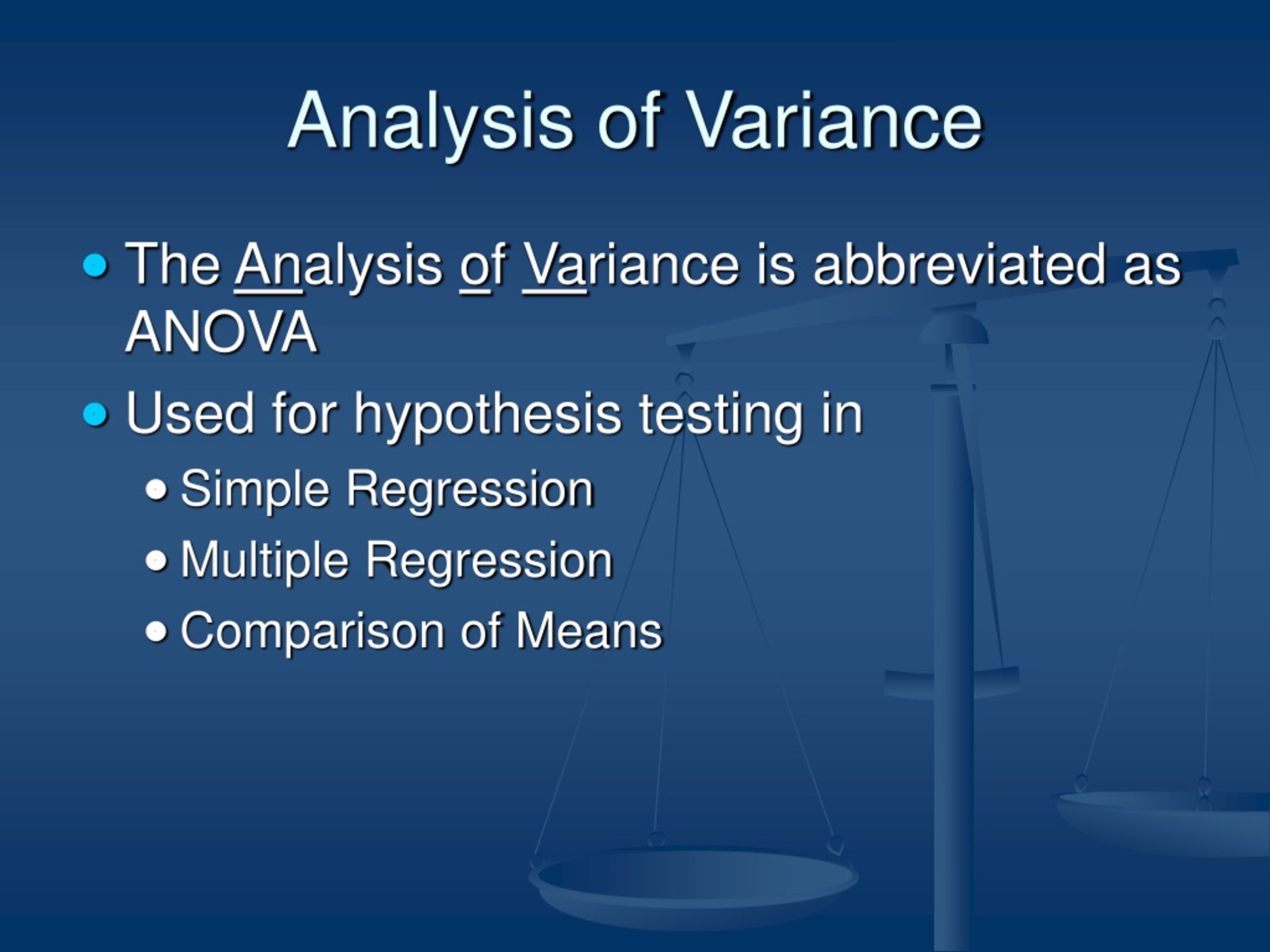 alternative hypothesis analysis of variance