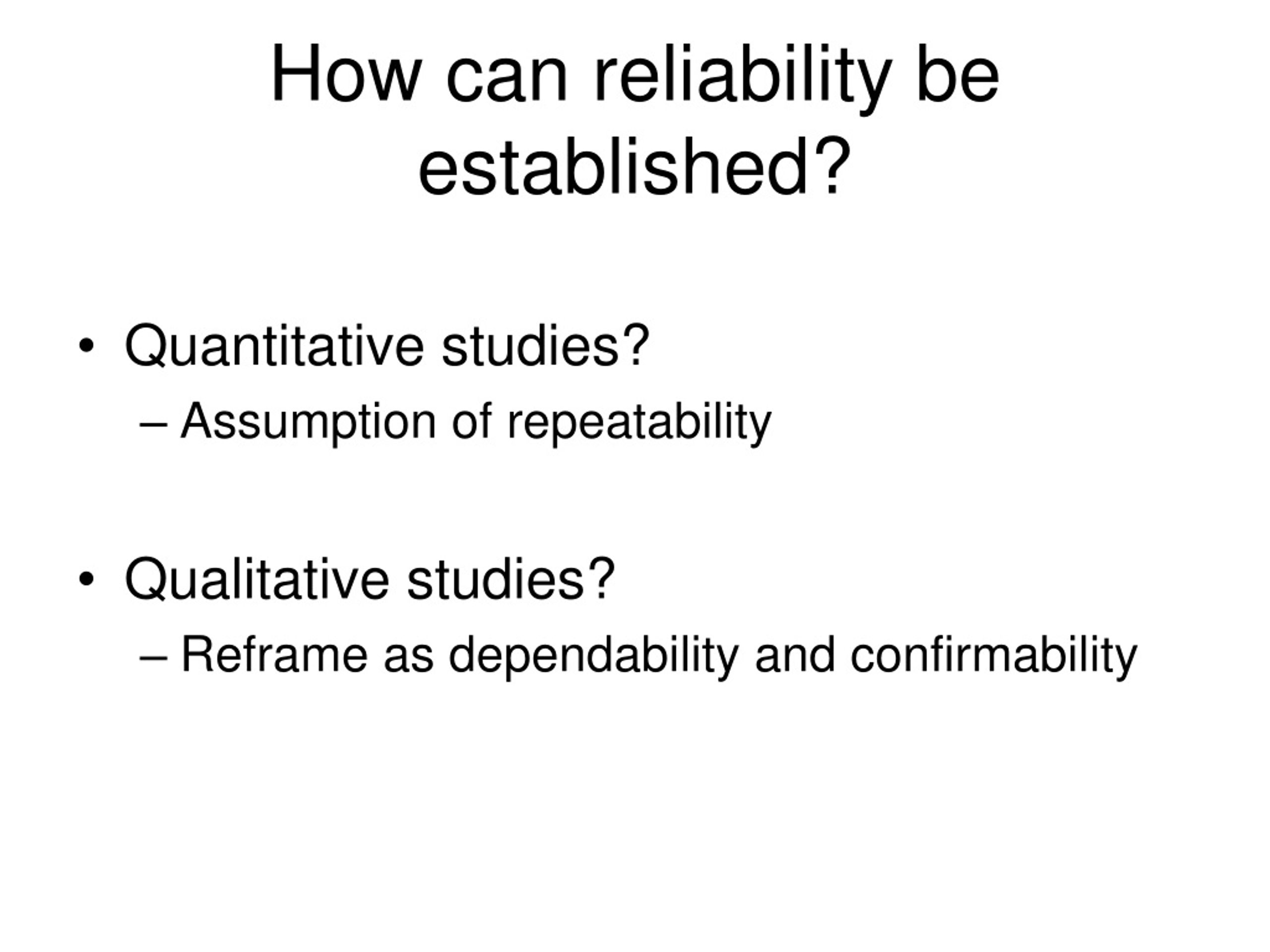 validity and reliability in quantitative research