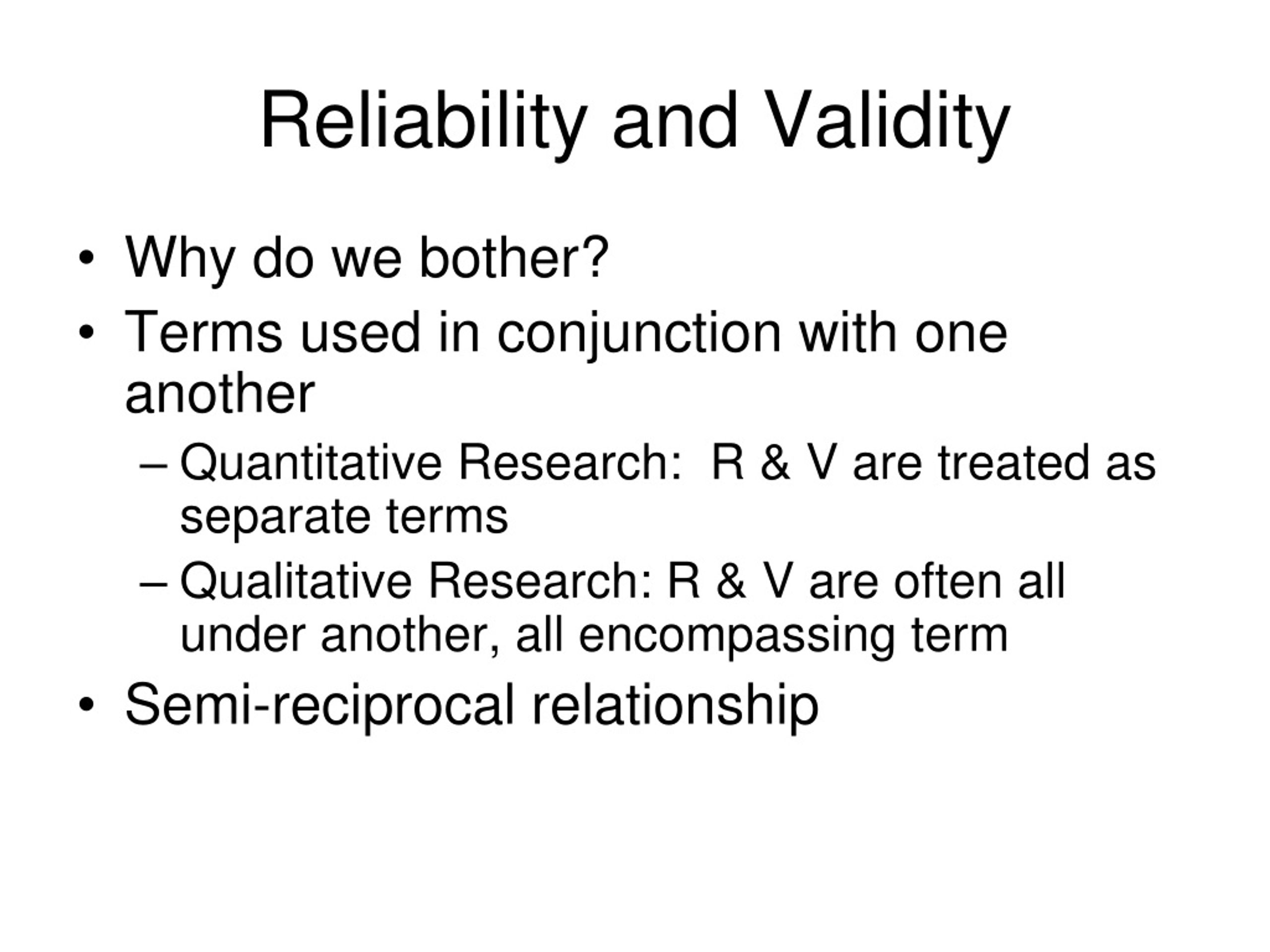 reliability and validity examples