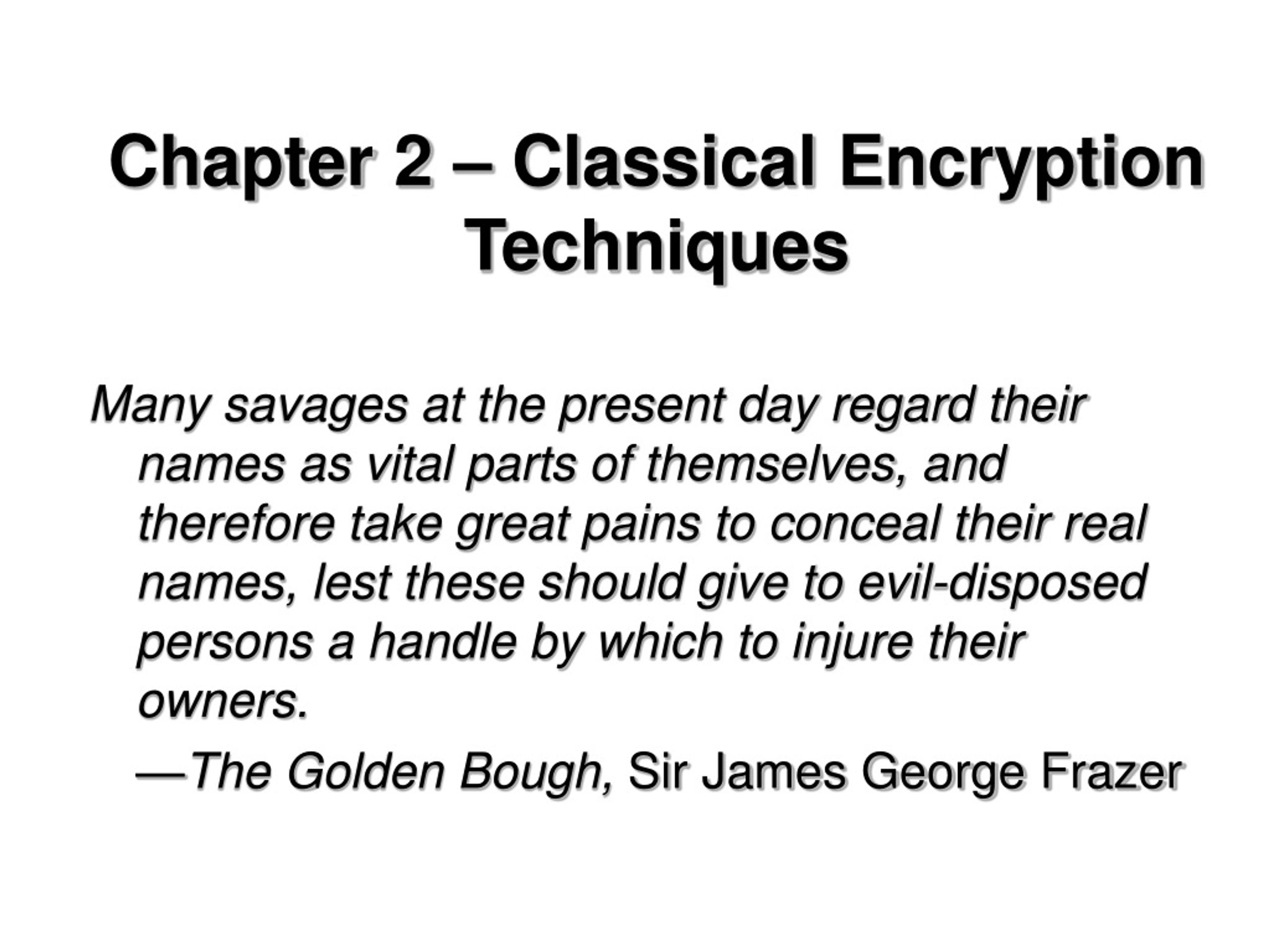 PPT - Chapter 2 – Classical Encryption Techniques PowerPoint ...