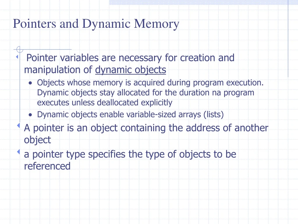 PPT - Pointers and Dynamic Memory PowerPoint Presentation, free ...