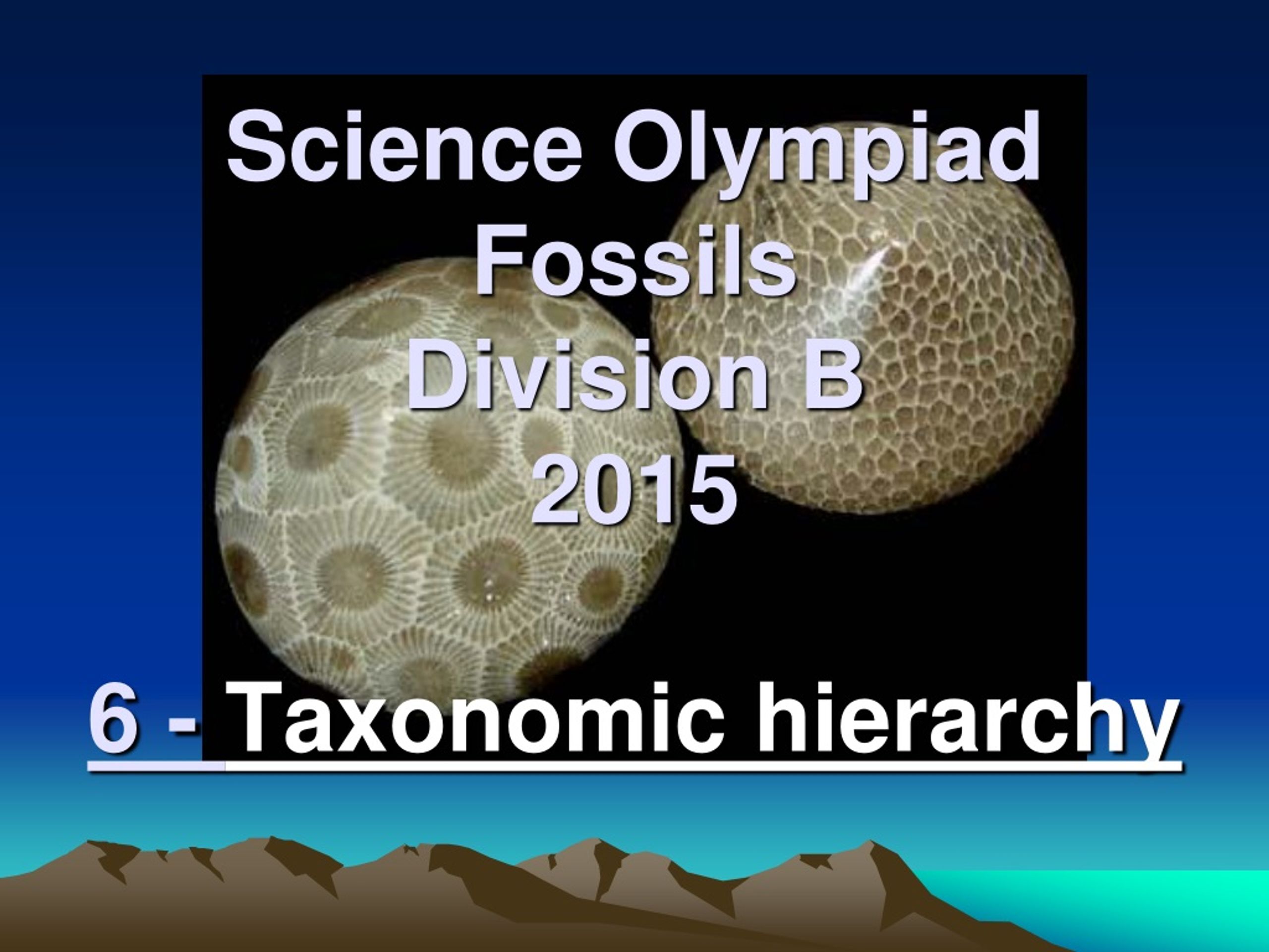 PPT Science Olympiad Fossils Division B 2015 6 Taxonomic hierarchy