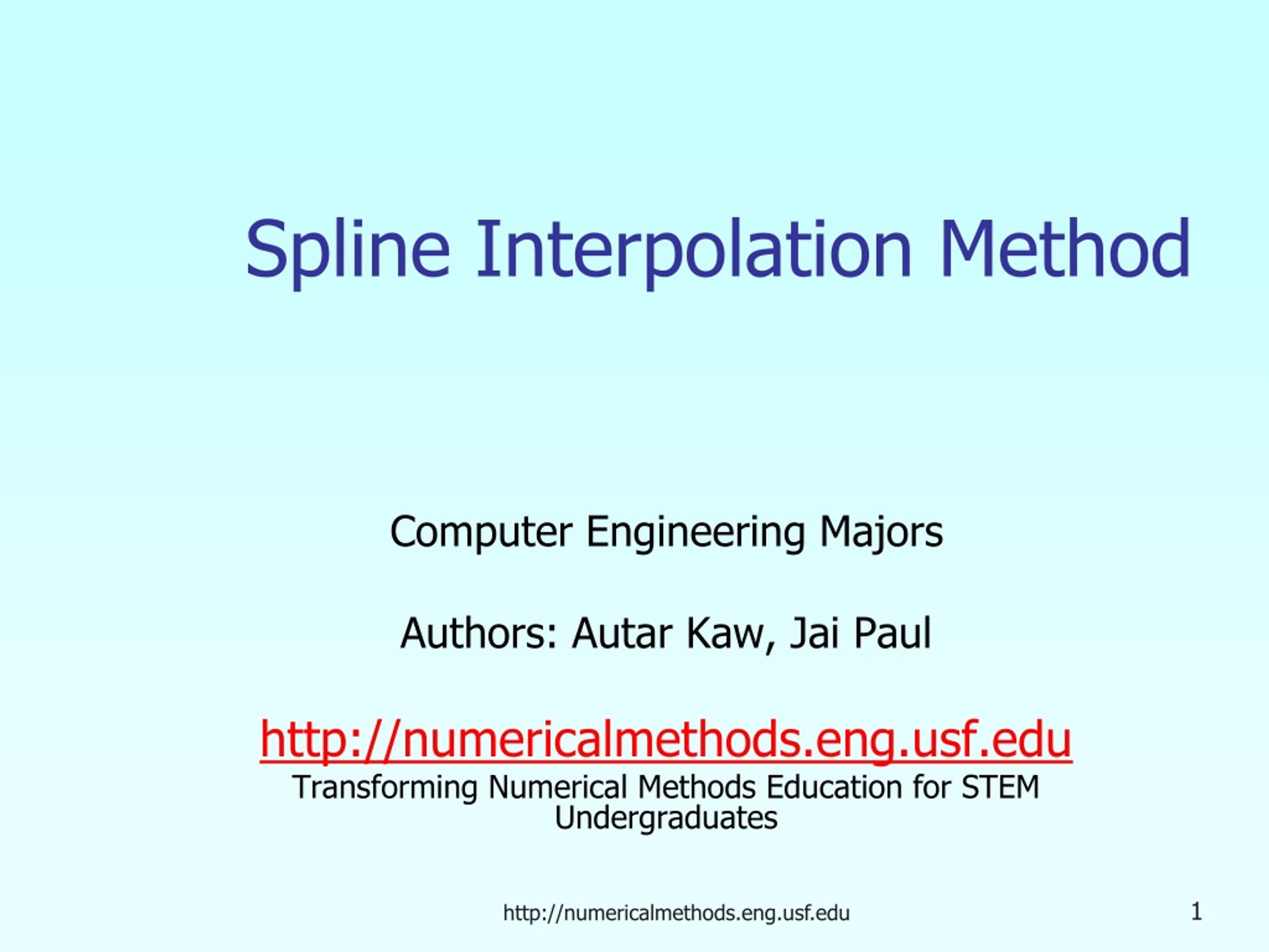 PPT - Spline Interpolation Method PowerPoint Presentation, Free ...