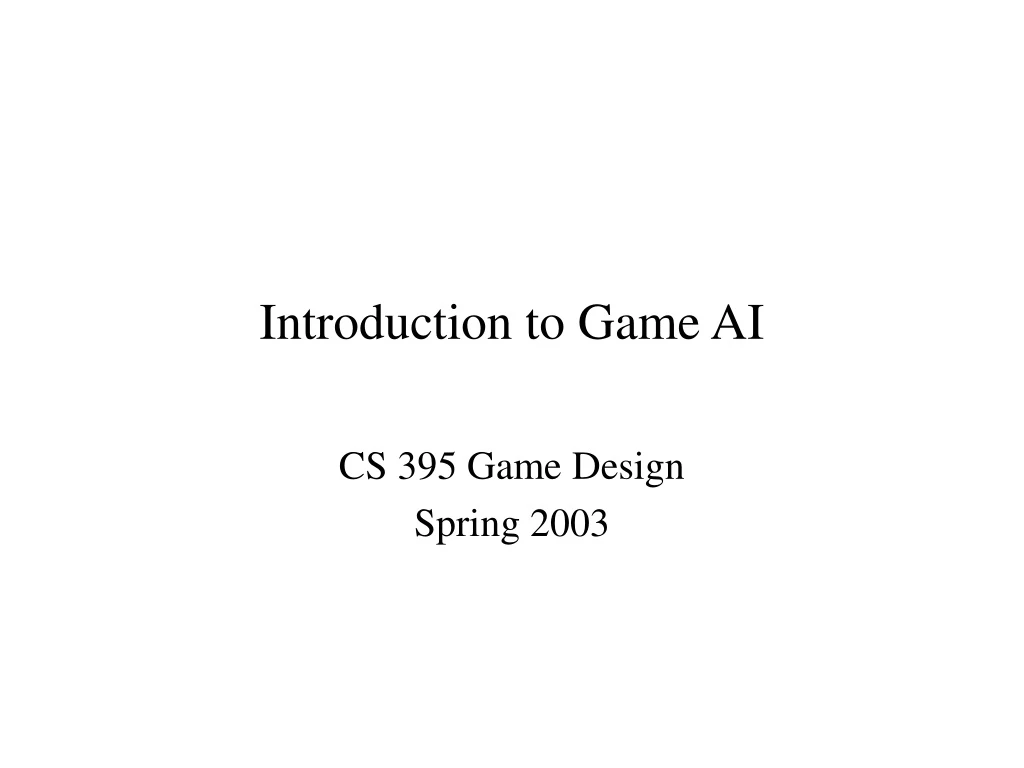 introduction to game ai n.