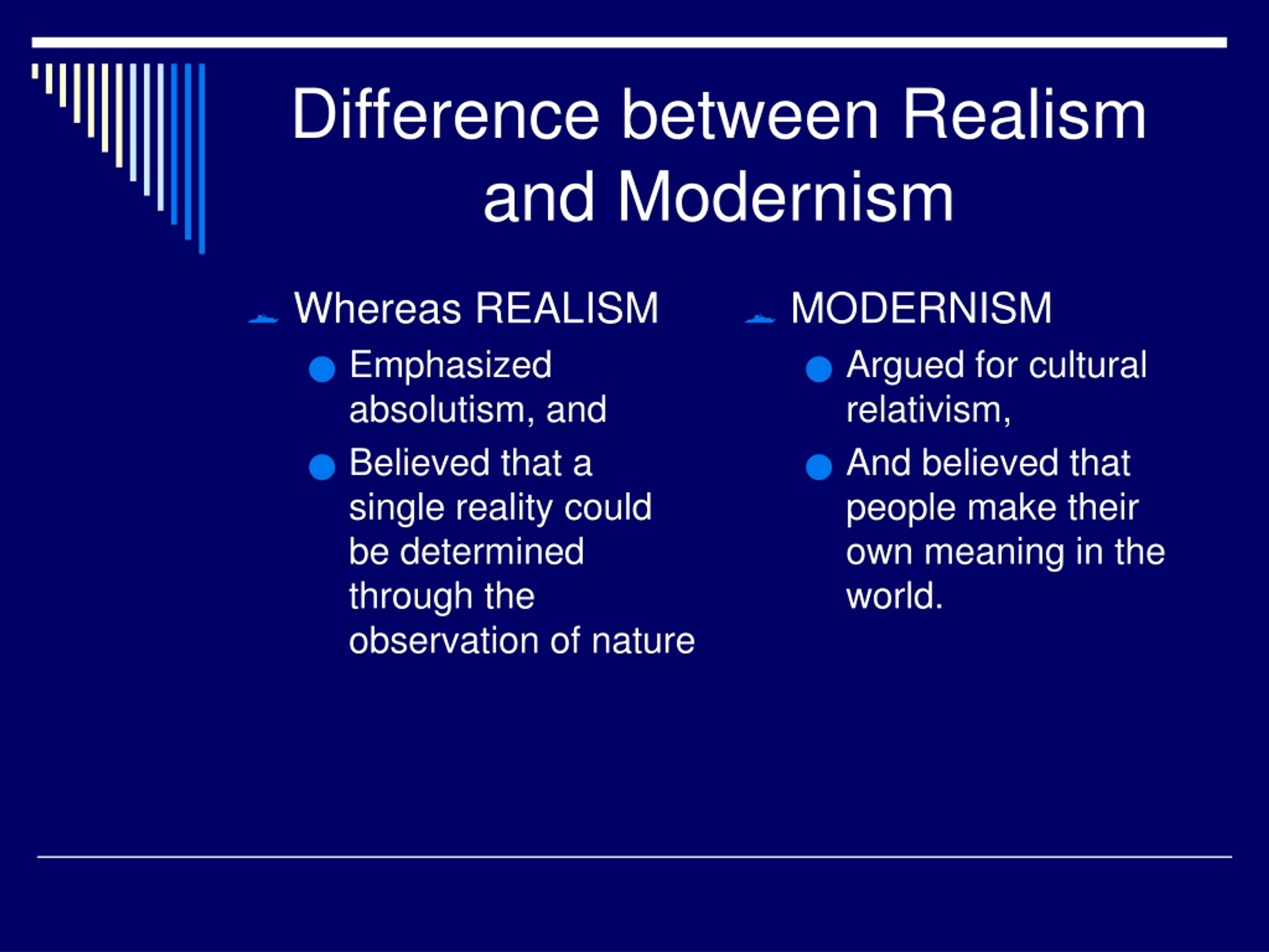realism vs modernism essay