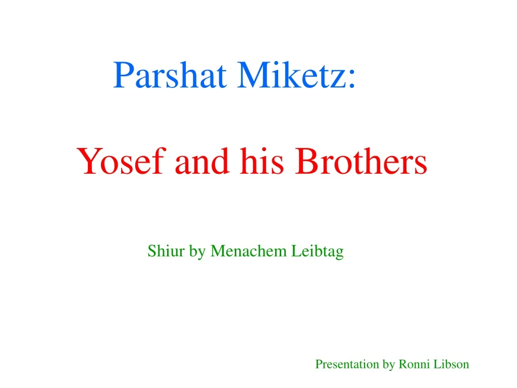 parshat miketz n.