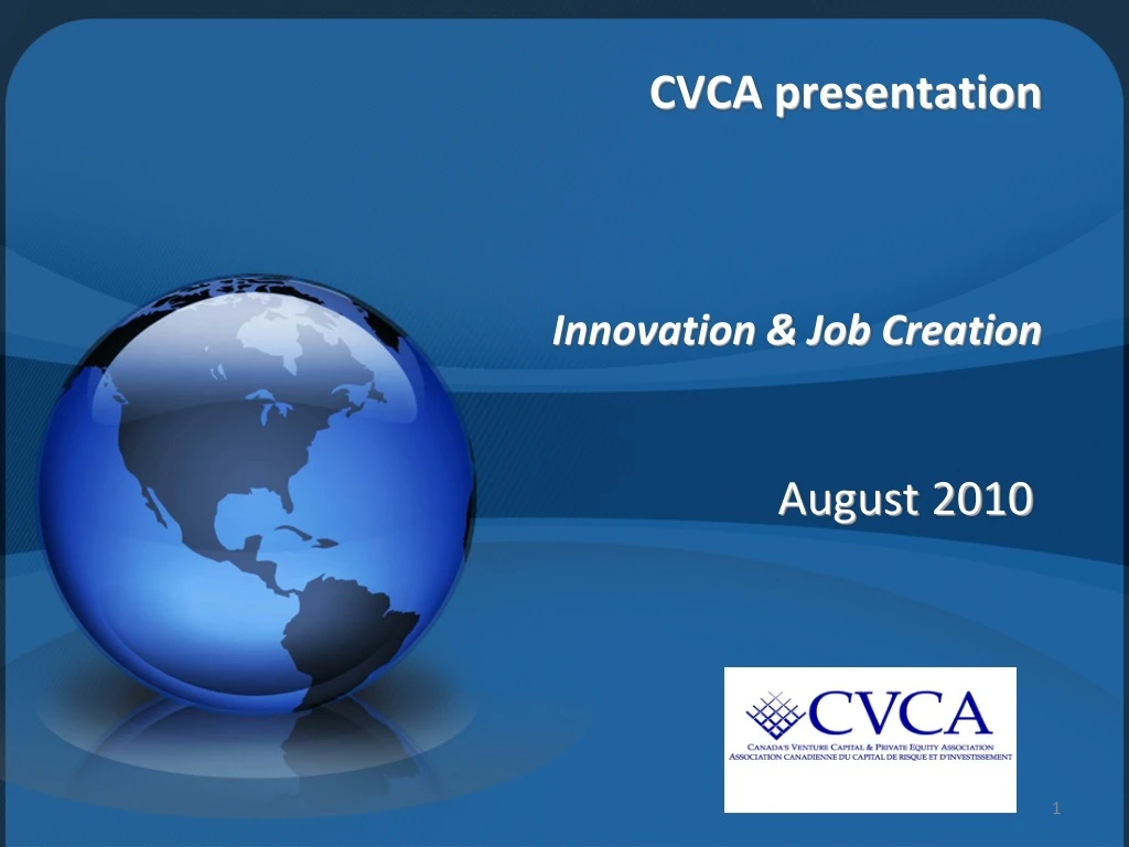 cvca presentation innovation job creation n.