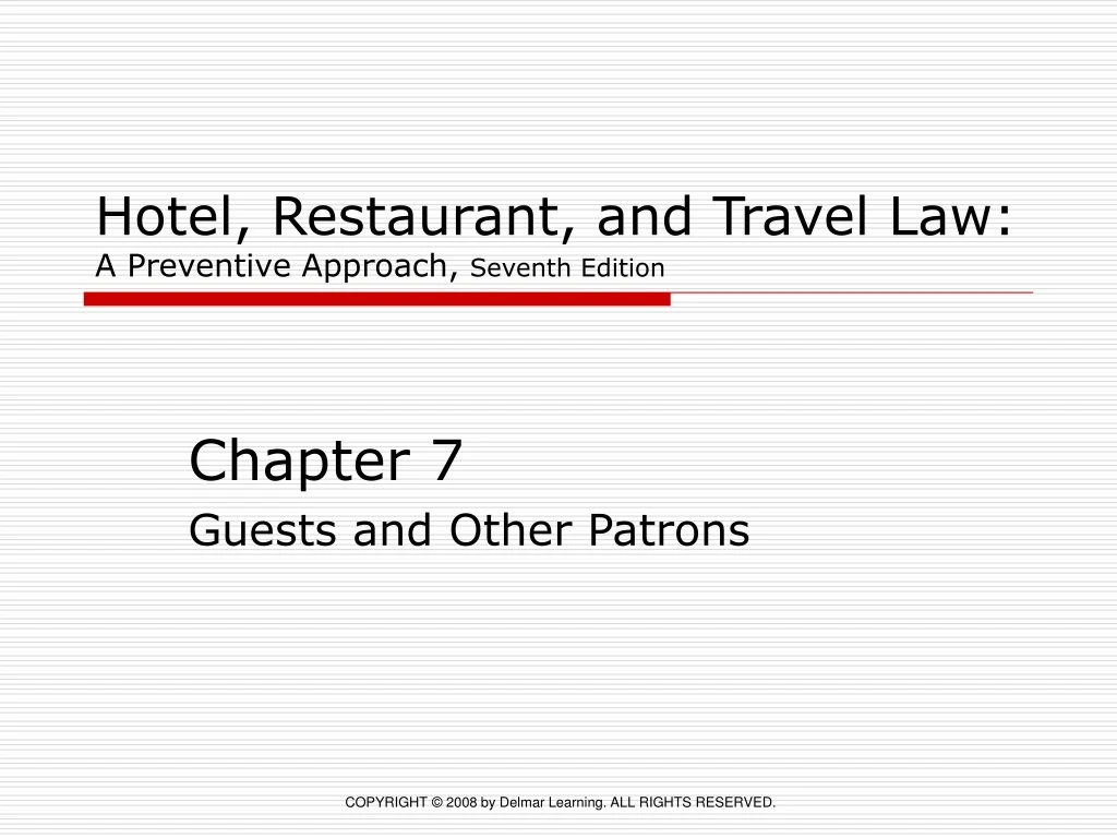 PPT Hotel, Restaurant, and Travel Law A Preventive Approach, Seventh Edition PowerPoint