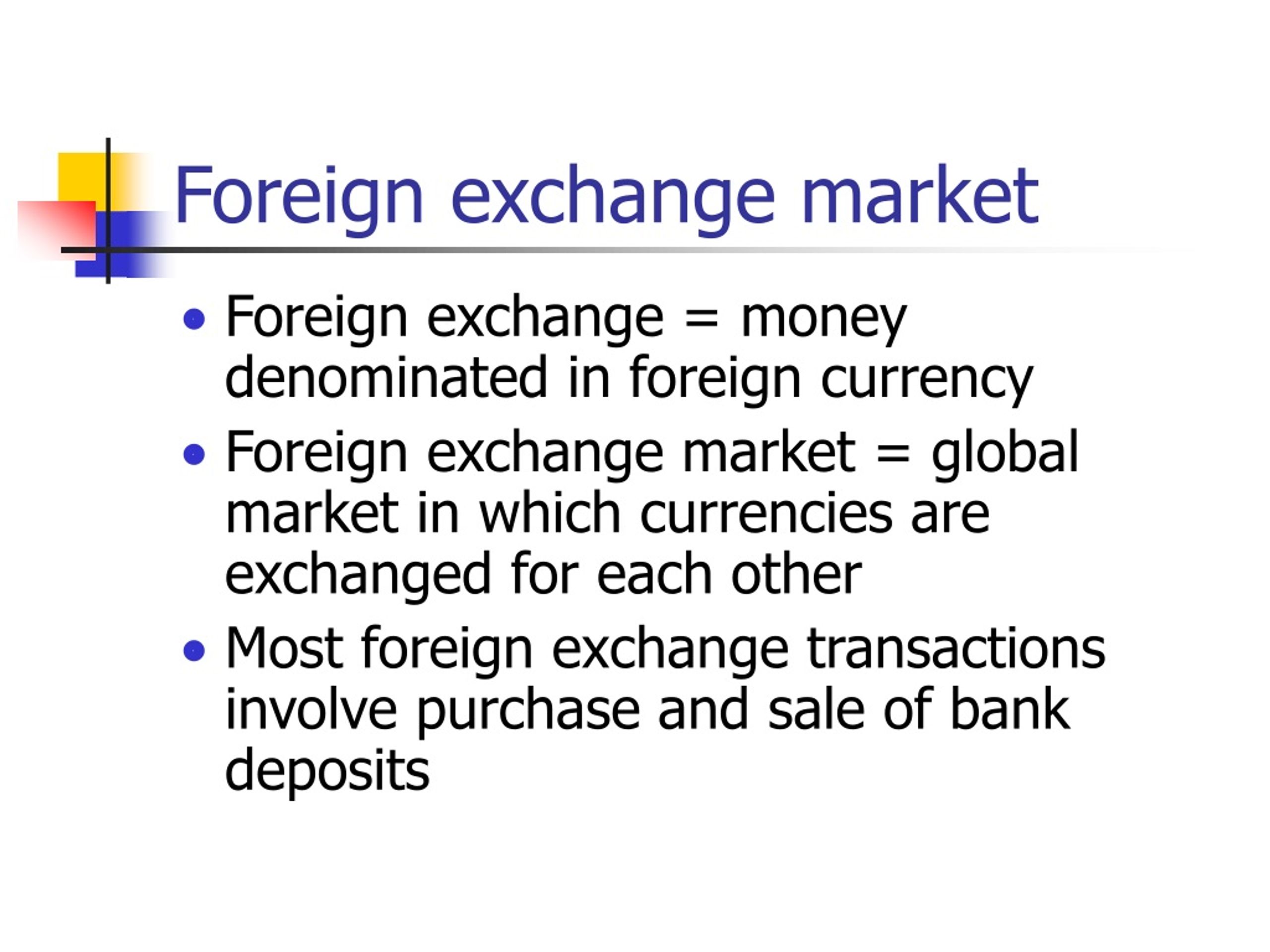 Foreign exchange market tax benefits